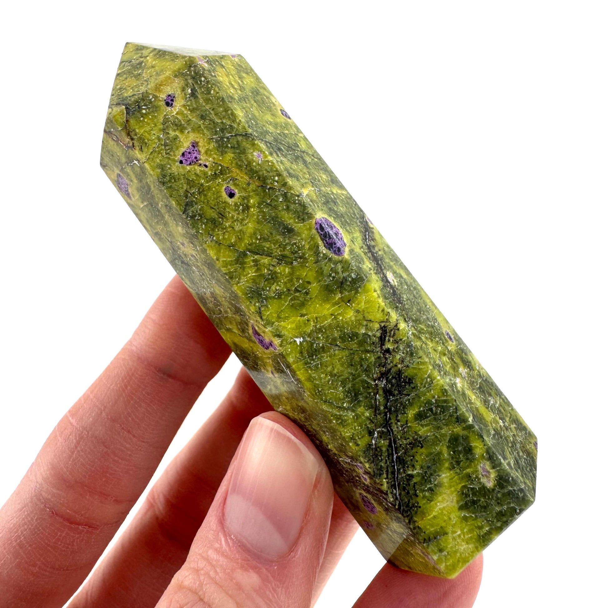 Atlantisite Crystal Point | Stichtite in Serpentine from Tasmania