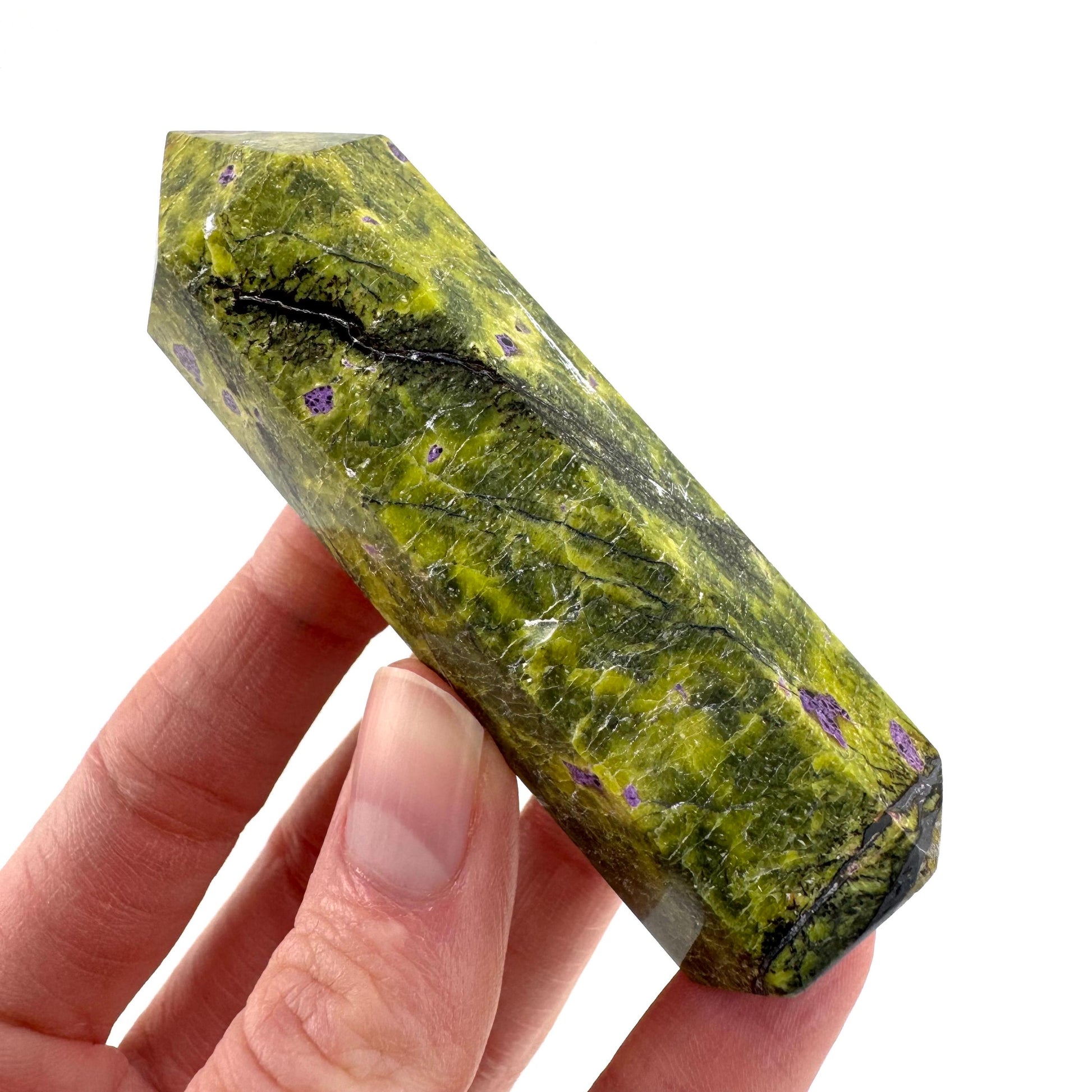 Atlantisite Crystal Point | Stichtite in Serpentine from Tasmania