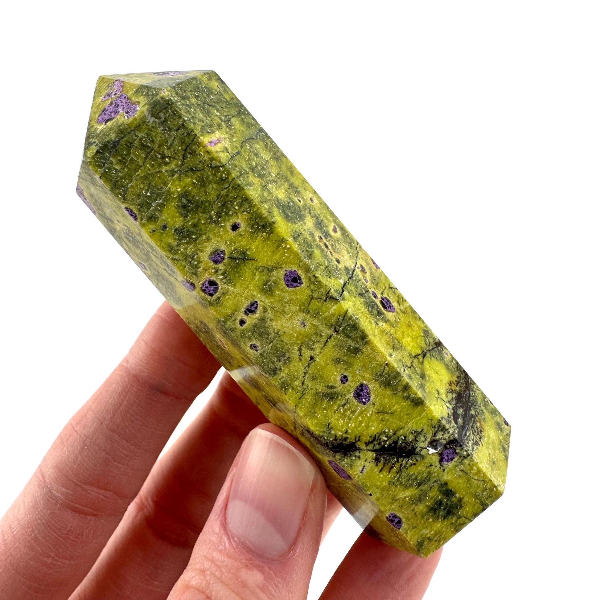 Atlantisite Crystal Point | Stichtite in Serpentine from Tasmania