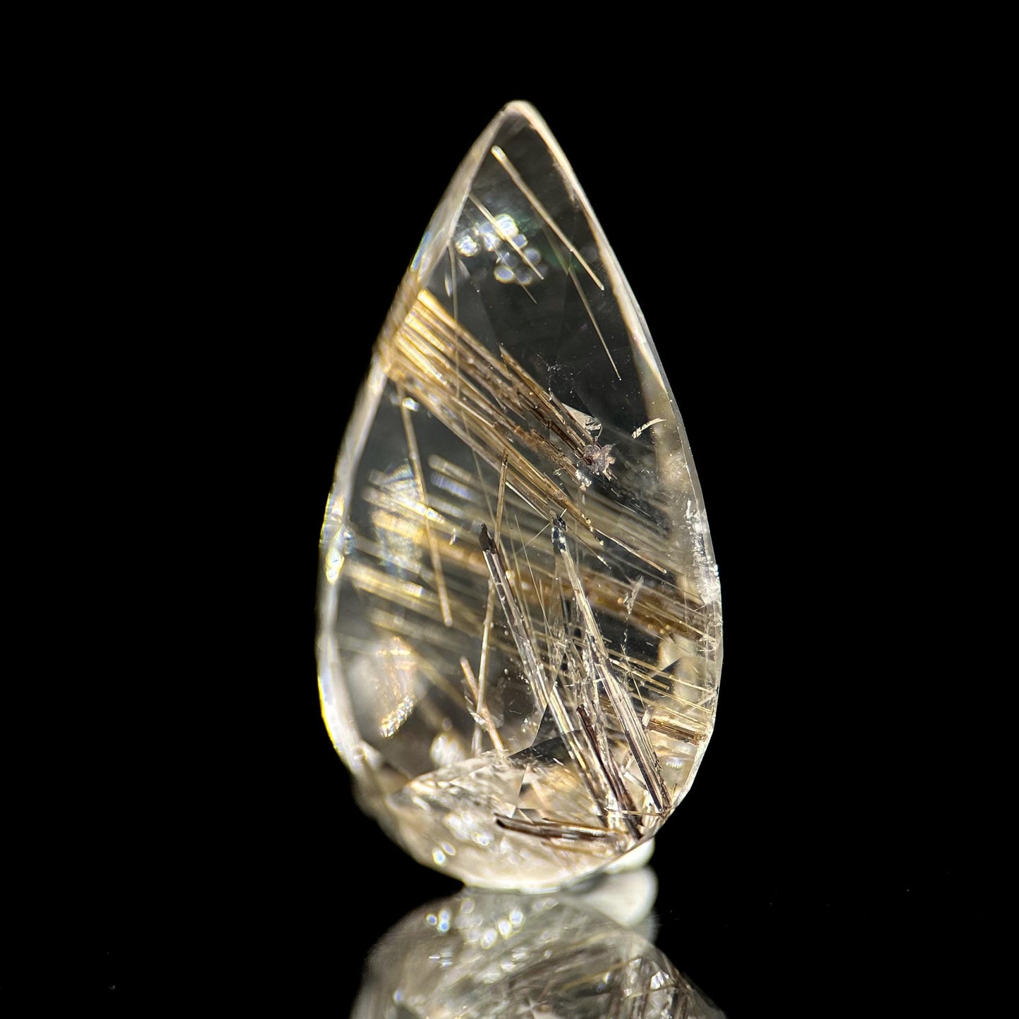 Golden Rutile Quartz Cabochon | Flashy Natural Gemstone