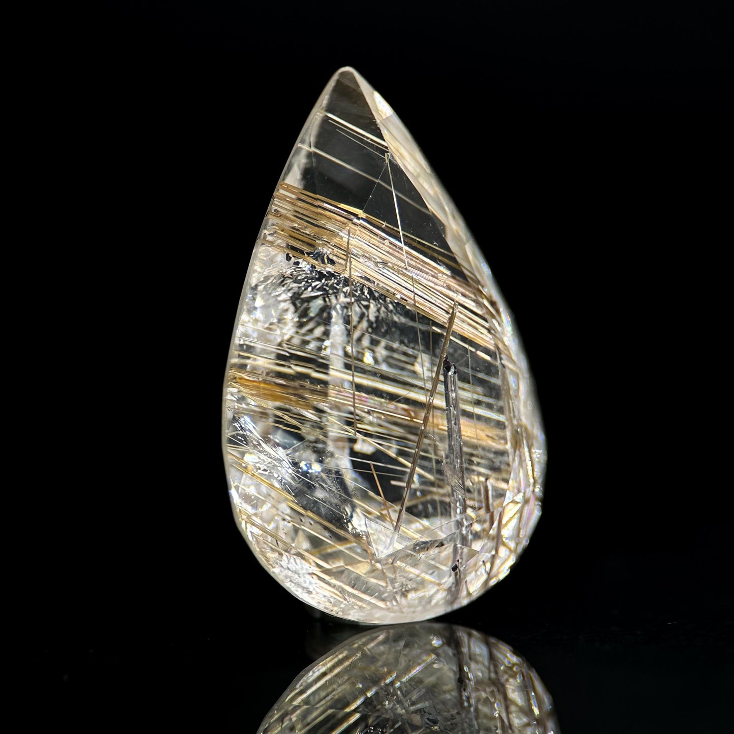 Golden Rutile Quartz Cabochon | Flashy Natural Gemstone