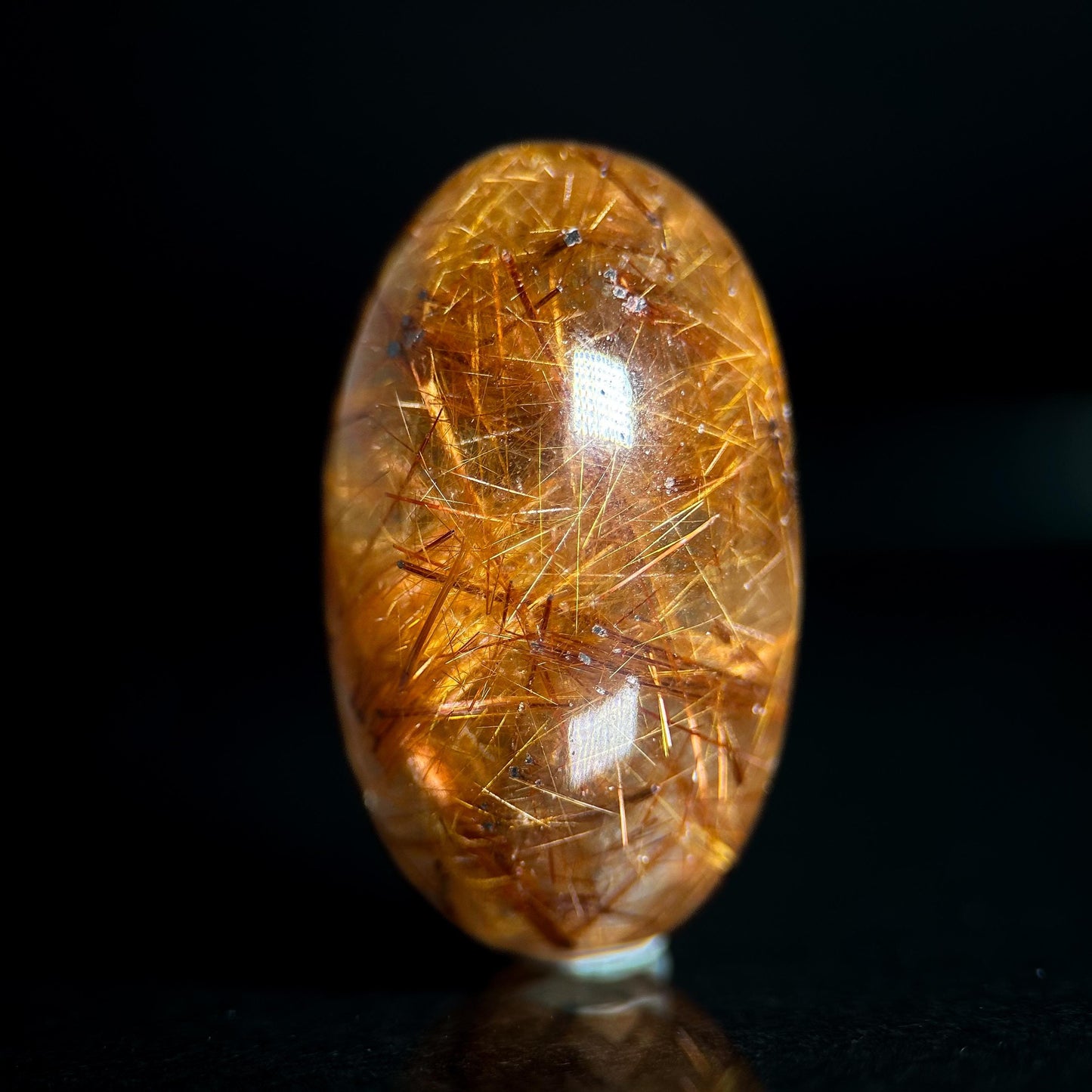 Copper Rutile Quartz Cabochon | Flashy Natural Gemstone