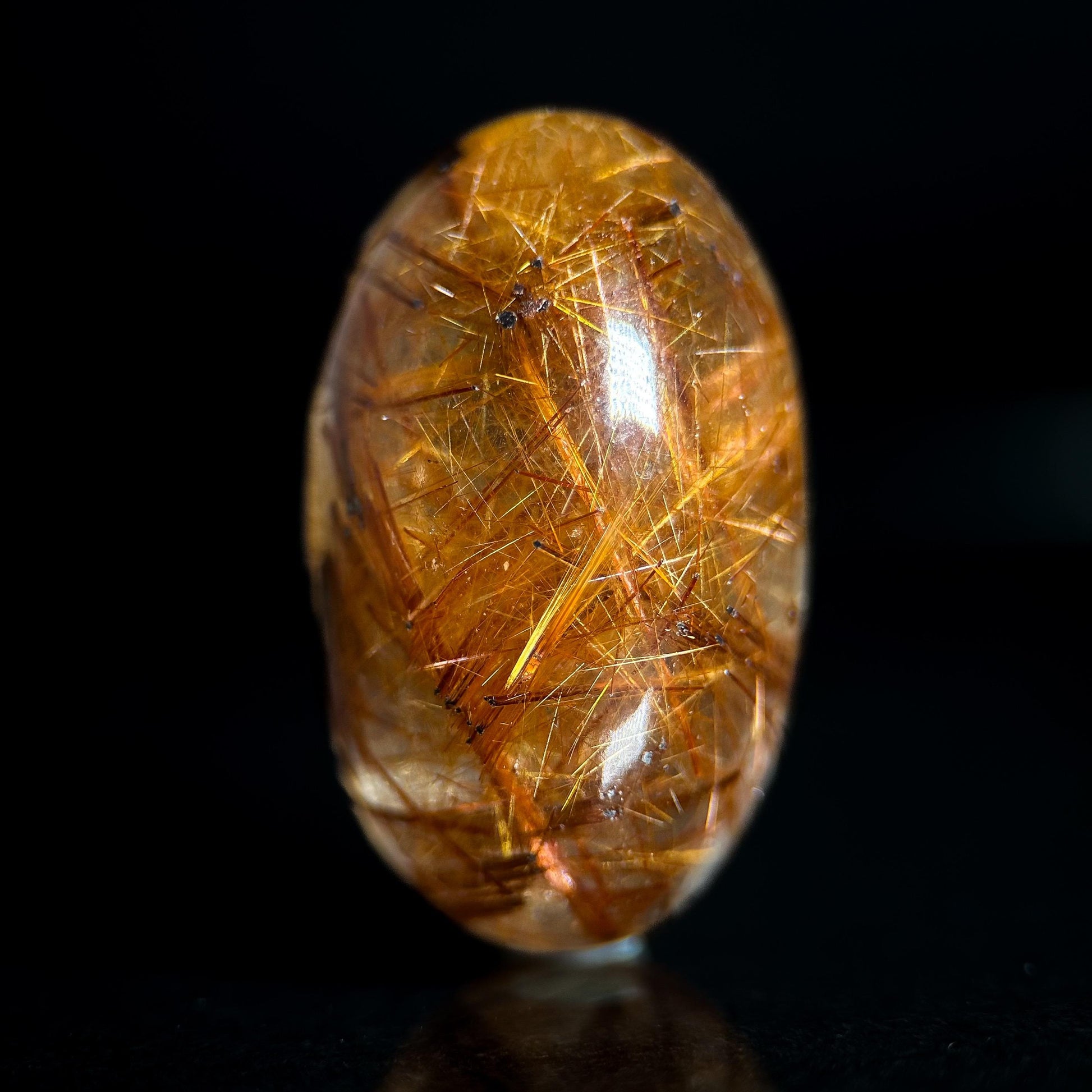 Copper Rutile Quartz Cabochon | Flashy Natural Gemstone