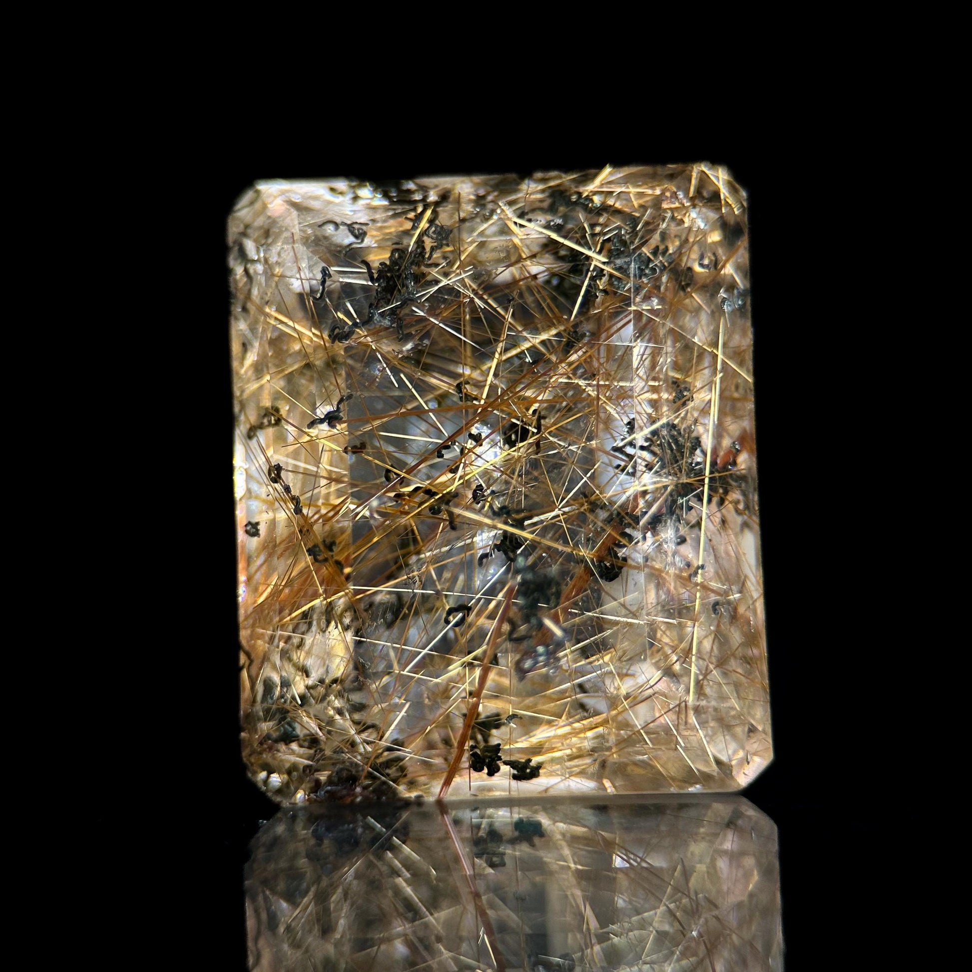 Golden Rutile Quartz Cabochon | Flashy Natural Gemstone