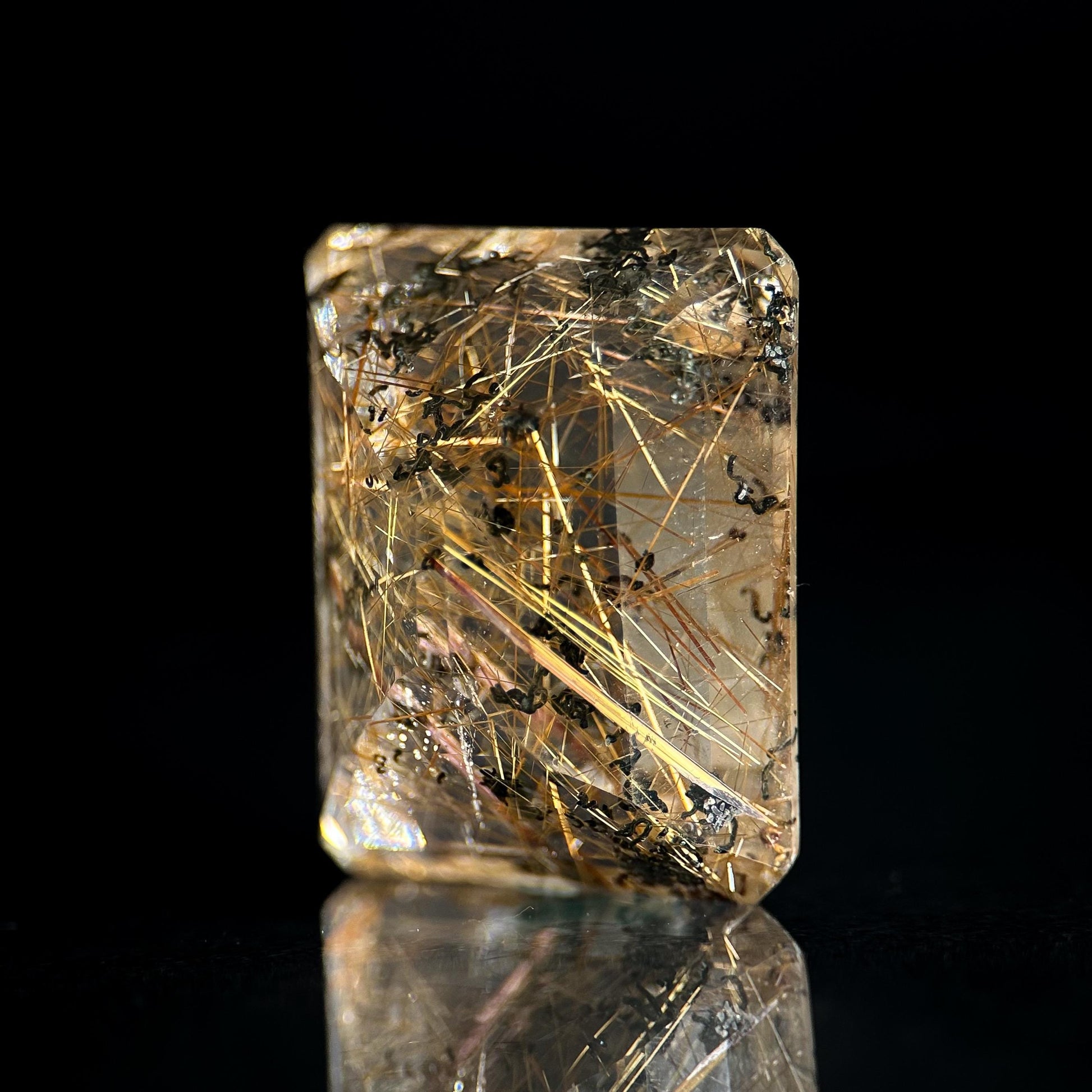 Golden Rutile Quartz Cabochon | Flashy Natural Gemstone