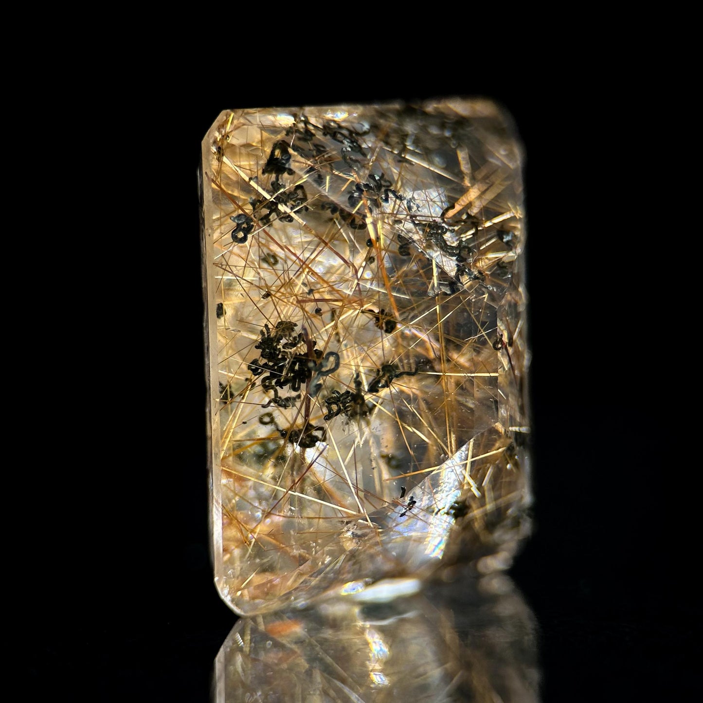 Golden Rutile Quartz Cabochon | Flashy Natural Gemstone