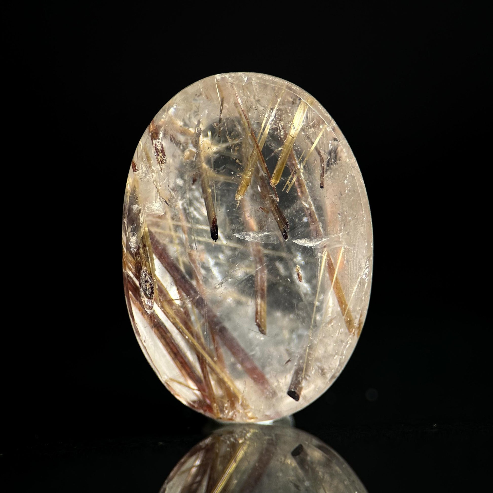 Copper Rutile Quartz Cabochon | Flashy Natural Gemstone