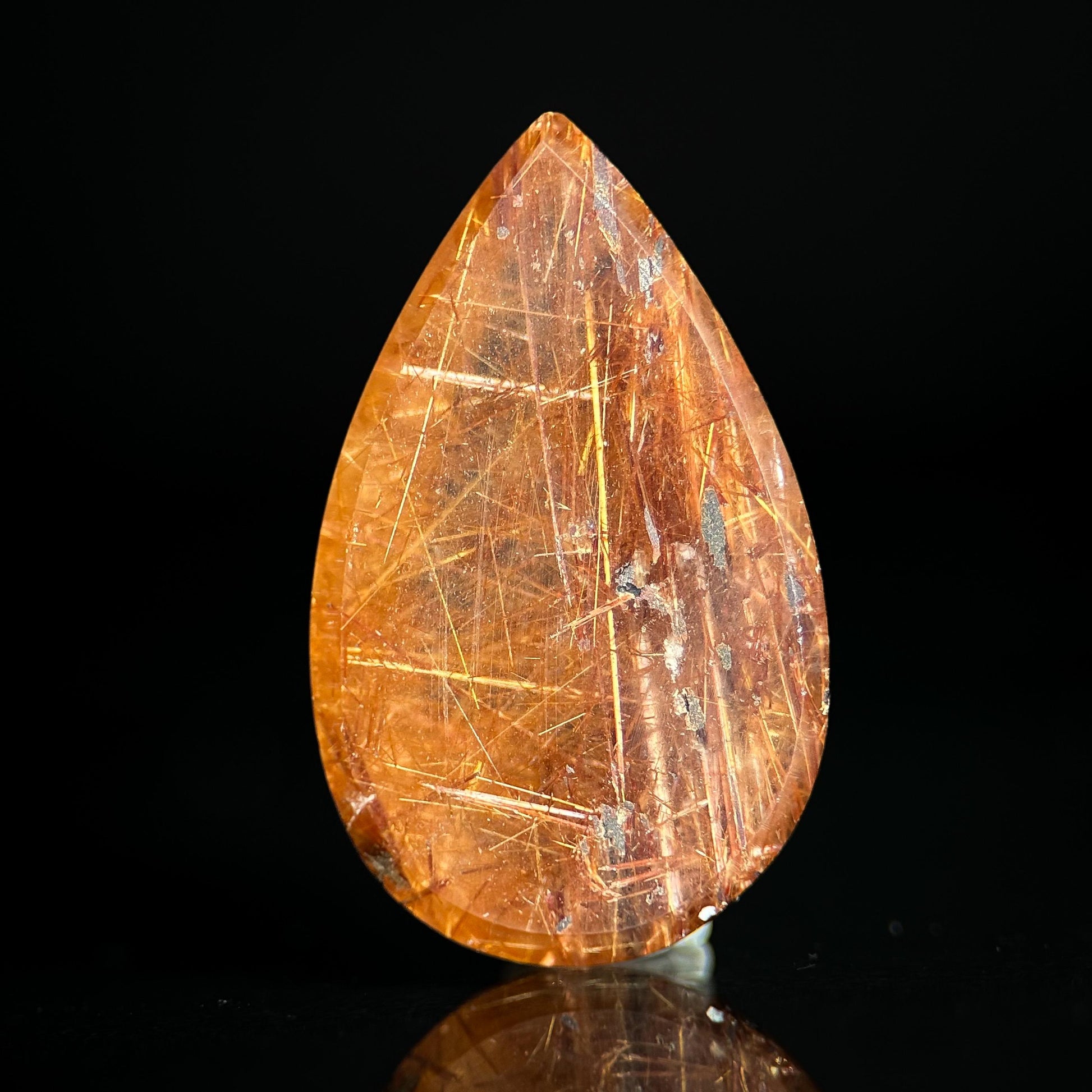 Copper Rutile Quartz Cabochon | Flashy Natural Gemstone