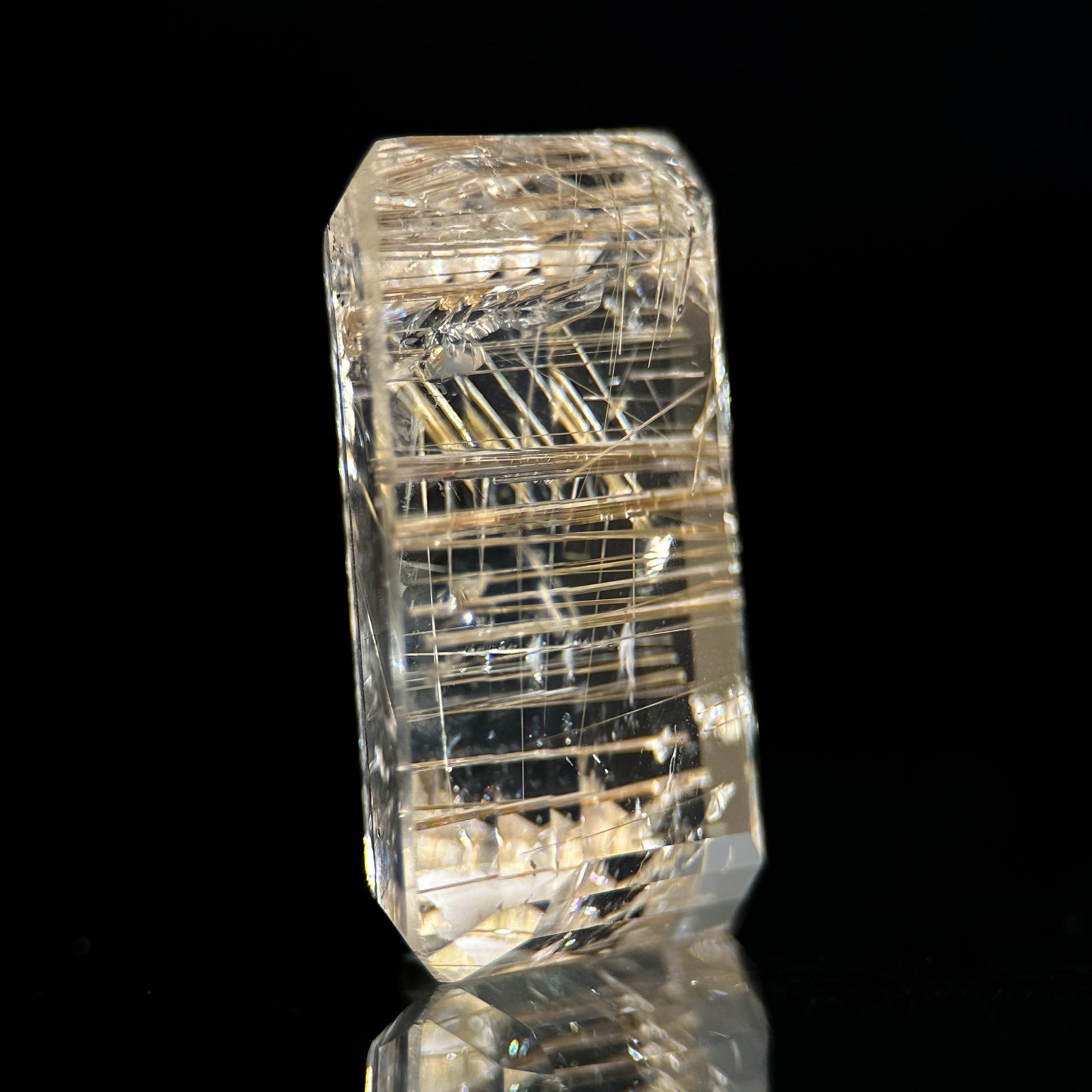 Golden Rutile Quartz Cabochon | Flashy Natural Gemstone