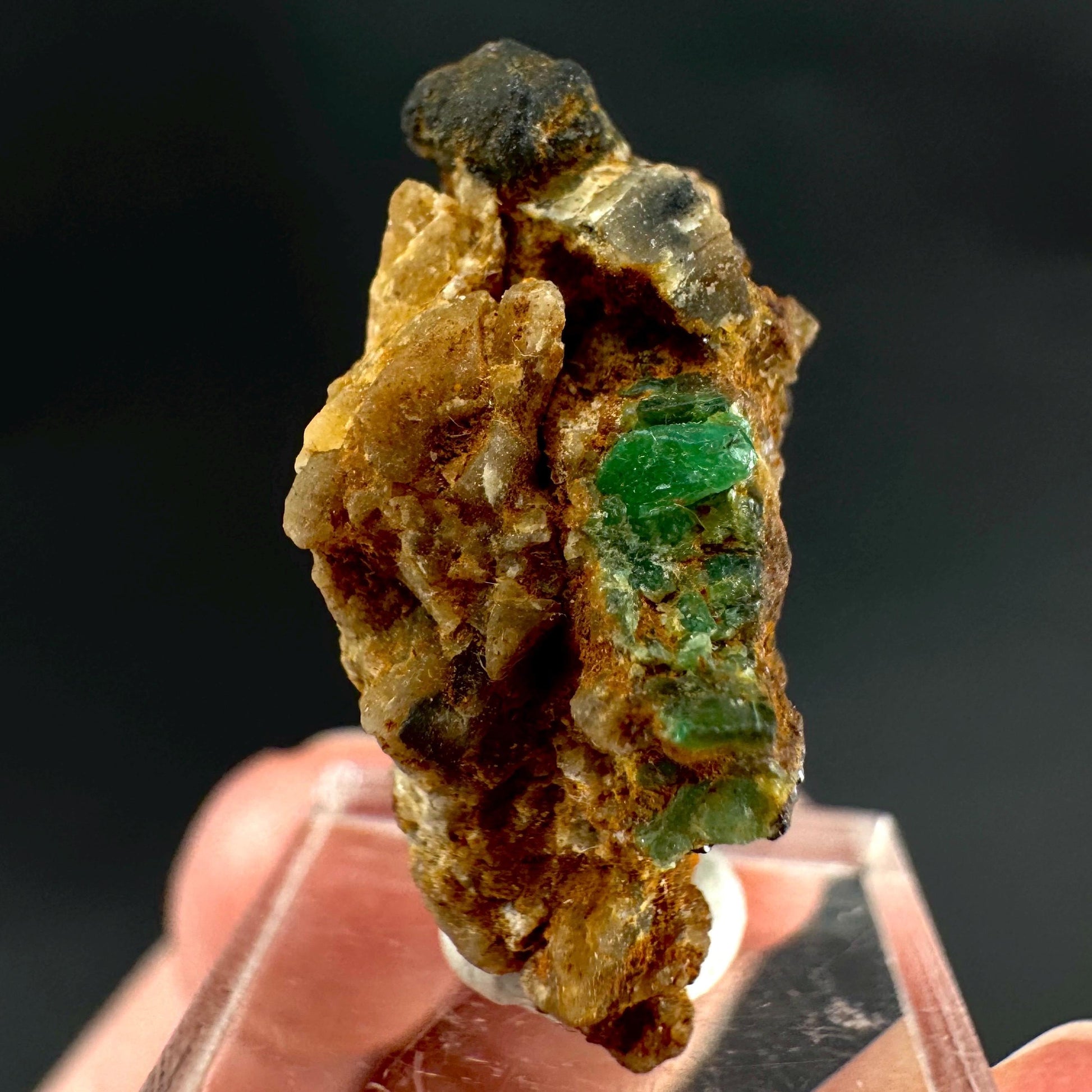 Emerald on Matrix | natural green crystal cluster, raw mineral specimen from Pakistan