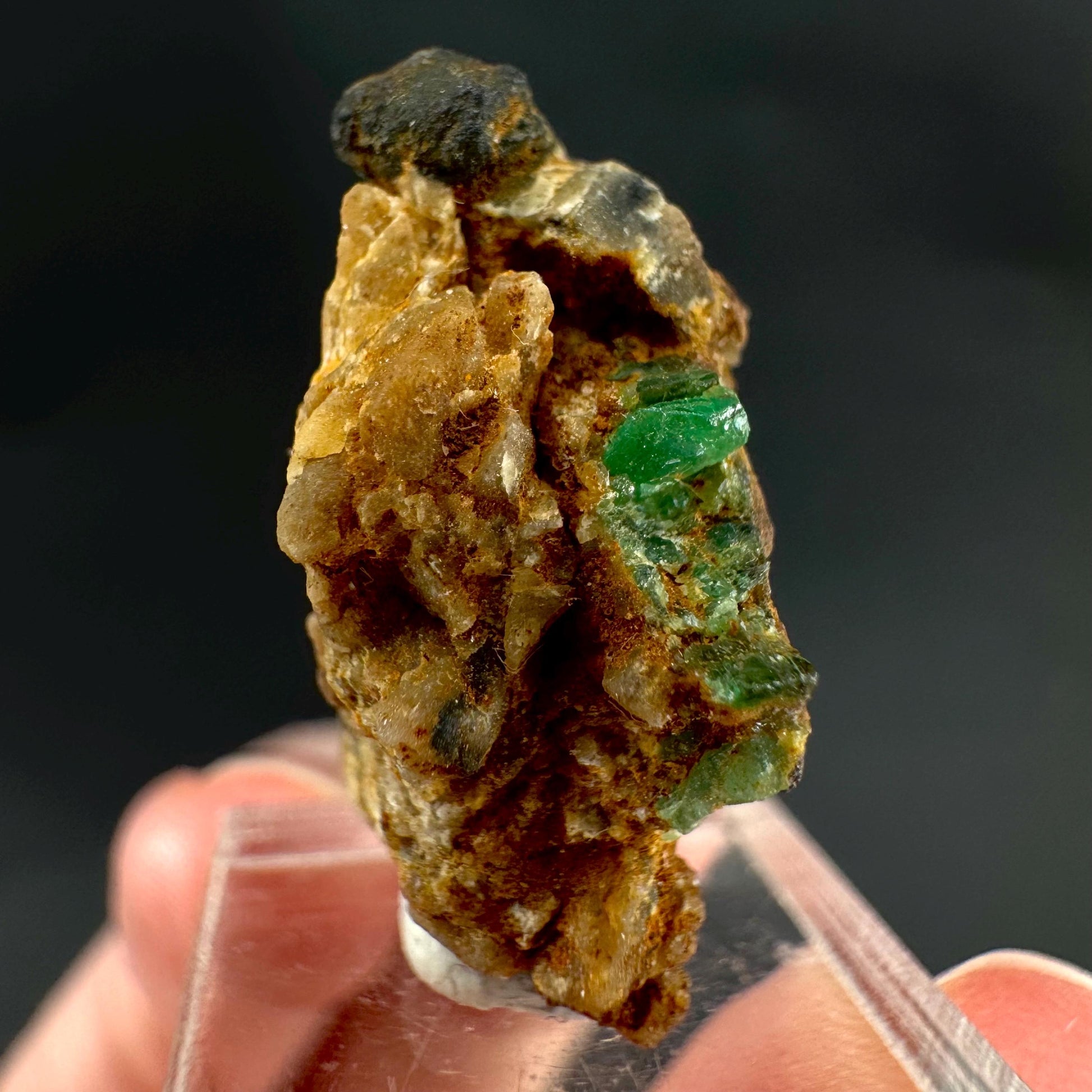 Emerald on Matrix | natural green crystal cluster, raw mineral specimen from Pakistan