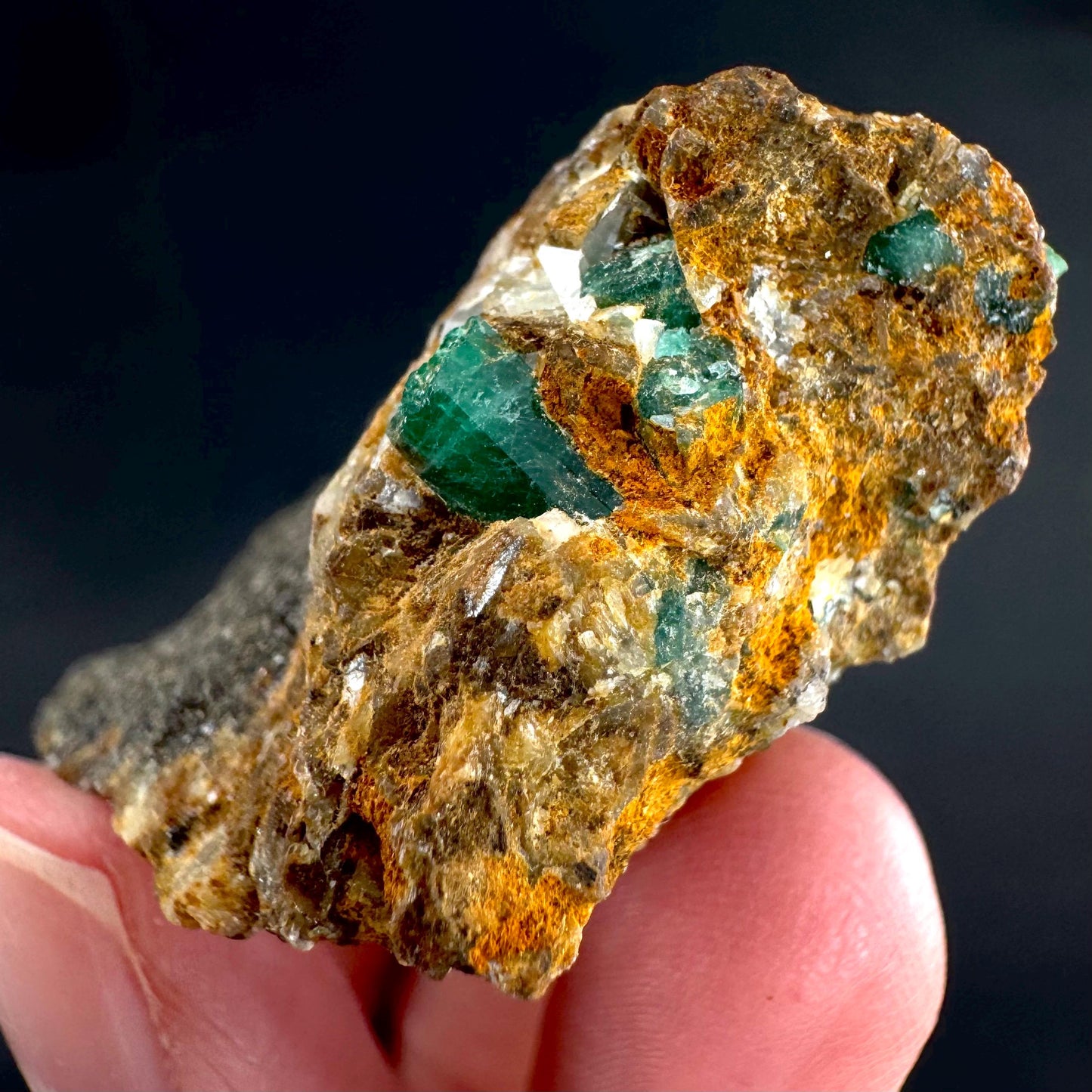 Emerald on Matrix | natural green crystal cluster, raw mineral specimen from Pakistan