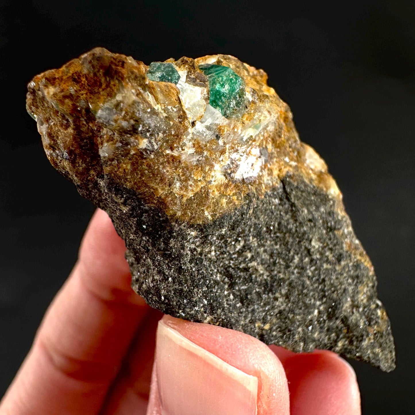 Emerald on Matrix | natural green crystal cluster, raw mineral specimen from Pakistan