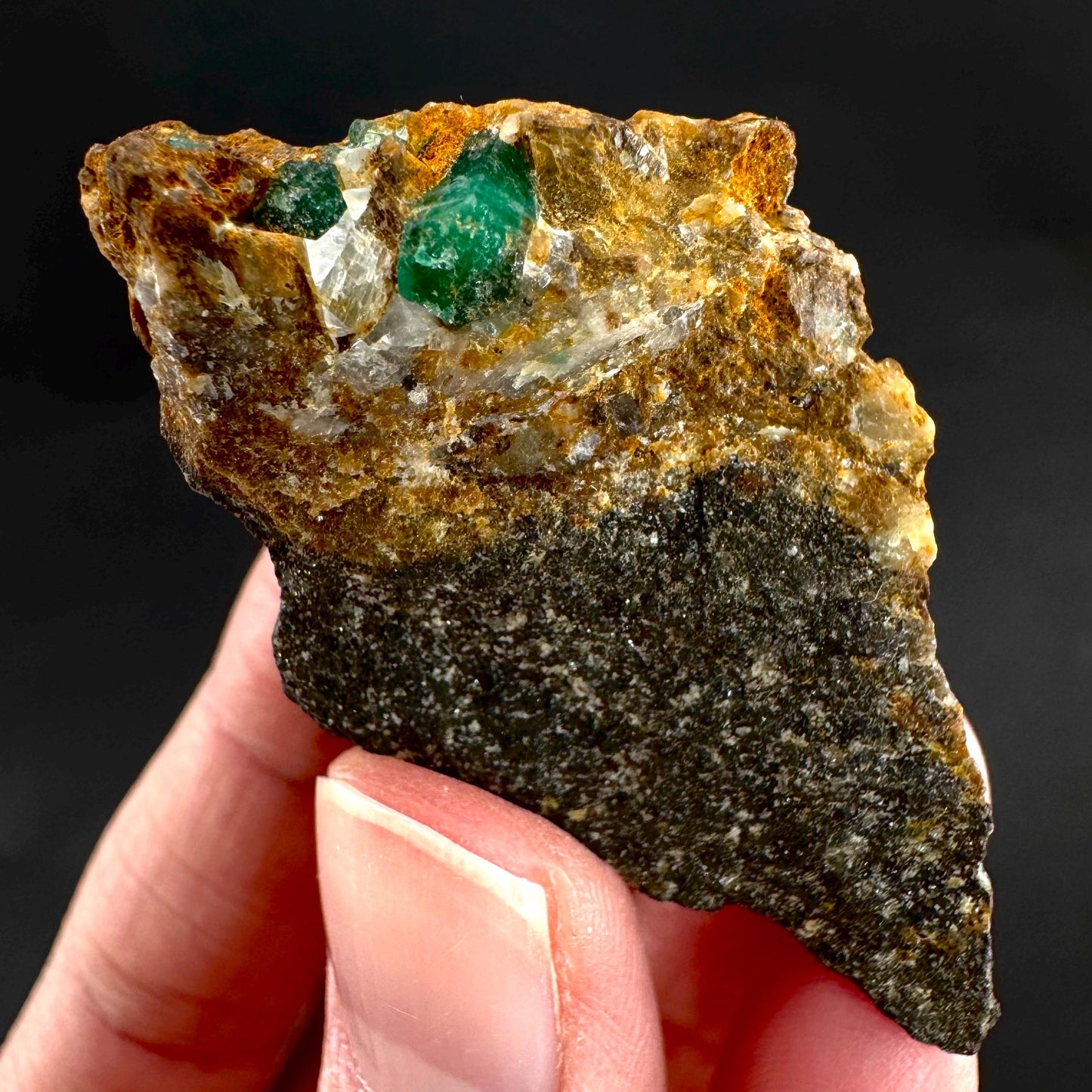 Emerald on Matrix | natural green crystal cluster, raw mineral specimen from Pakistan