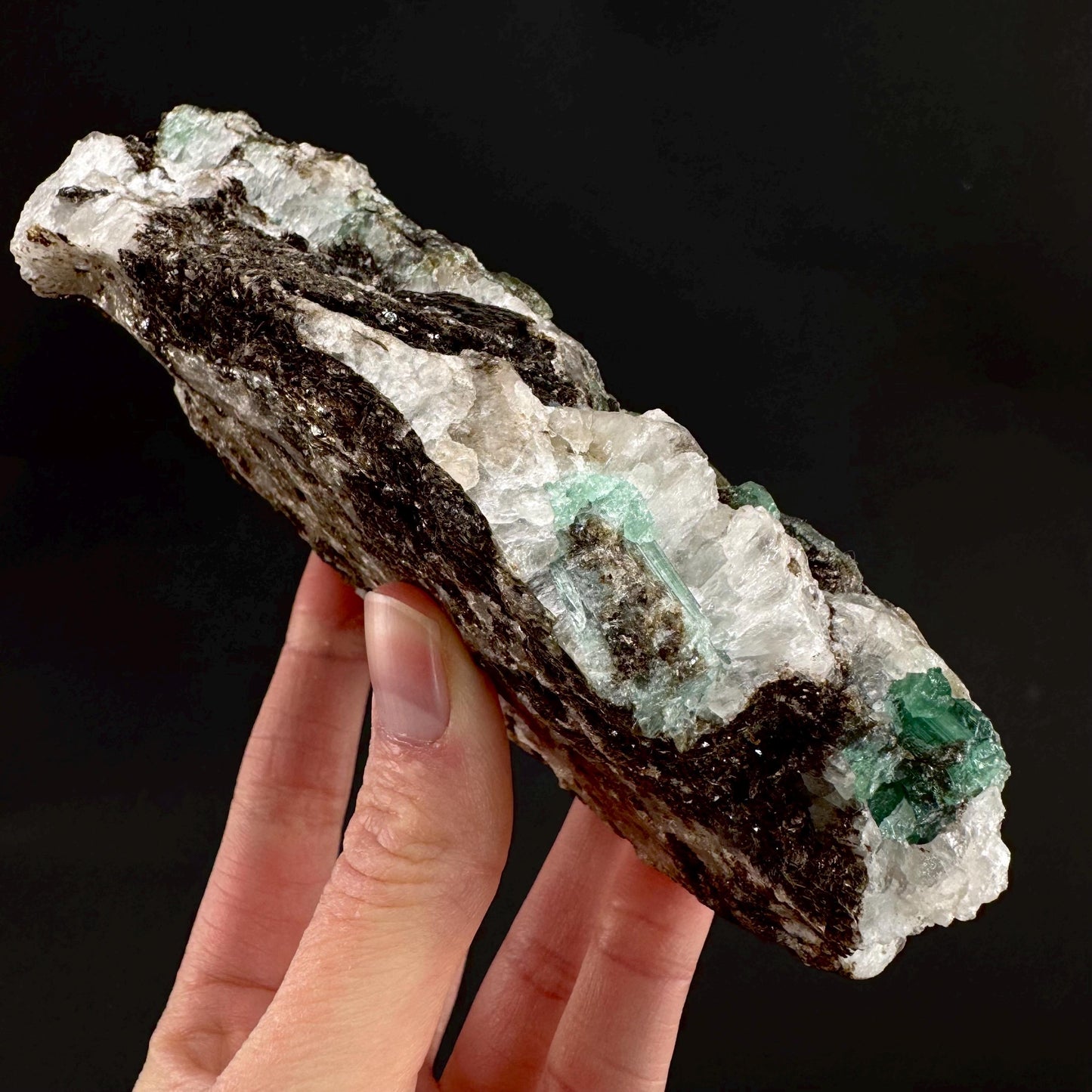 Emerald on Matrix | natural green crystal cluster, raw mineral specimen from Pakistan