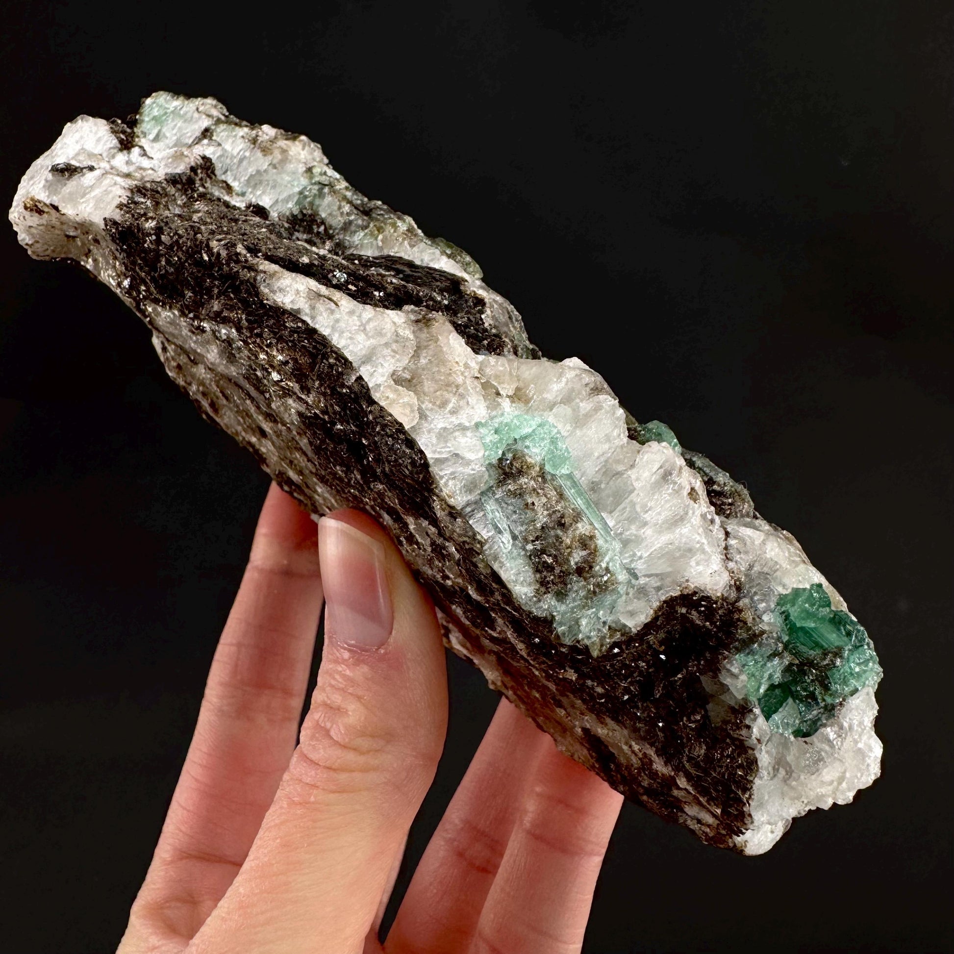 Emerald on Matrix | natural green crystal cluster, raw mineral specimen from Pakistan