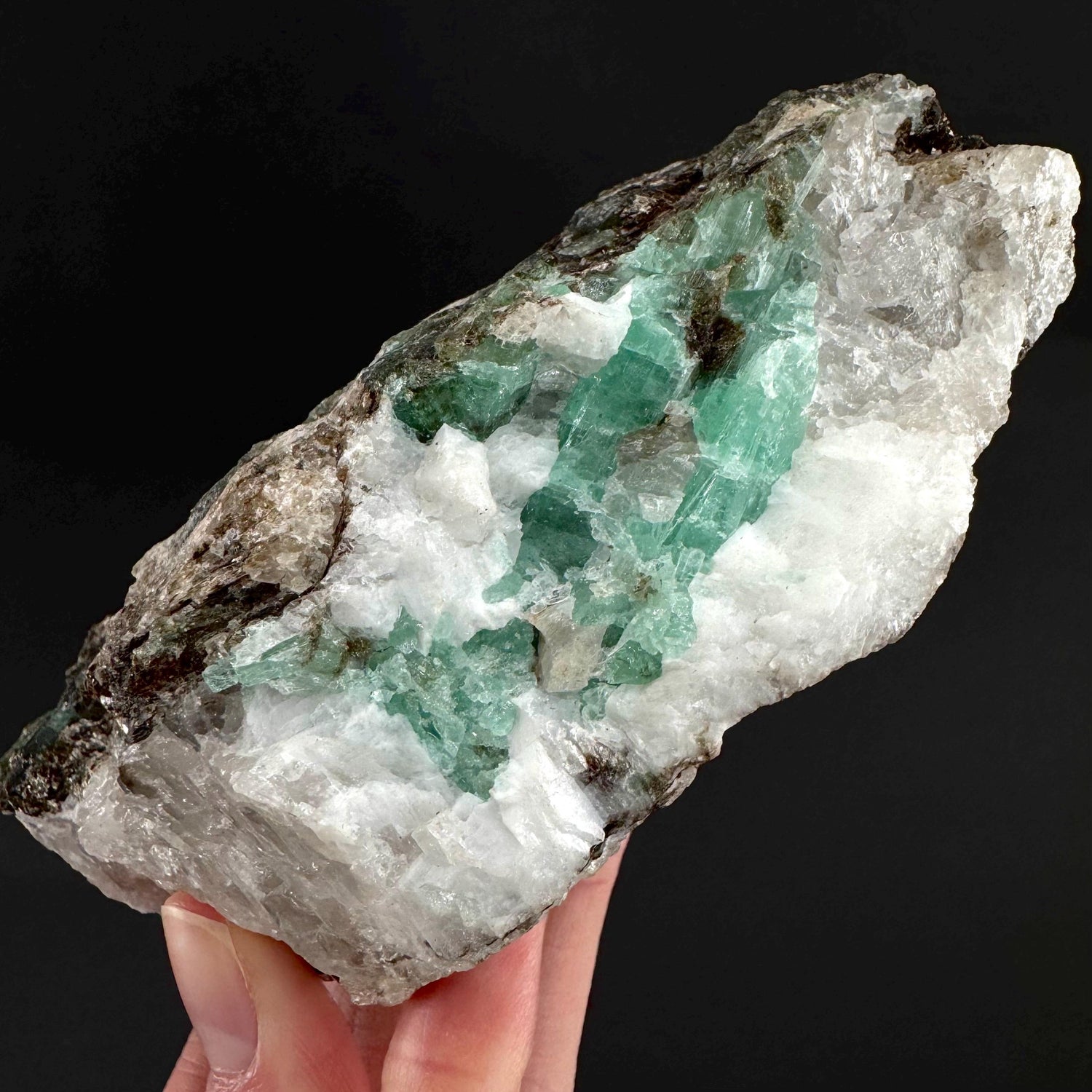 Emerald on Matrix | natural green crystal cluster, raw mineral specimen from Pakistan