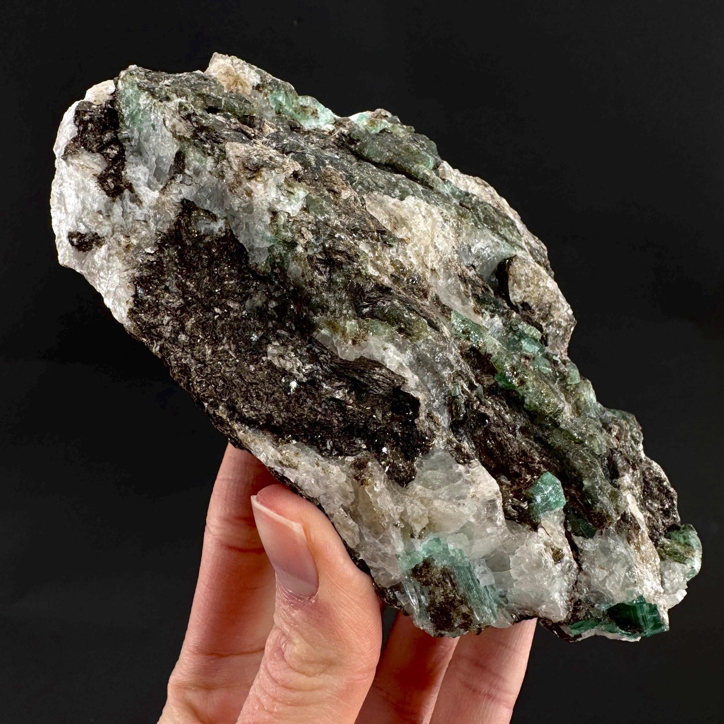 Emerald on Matrix | natural green crystal cluster, raw mineral specimen from Pakistan