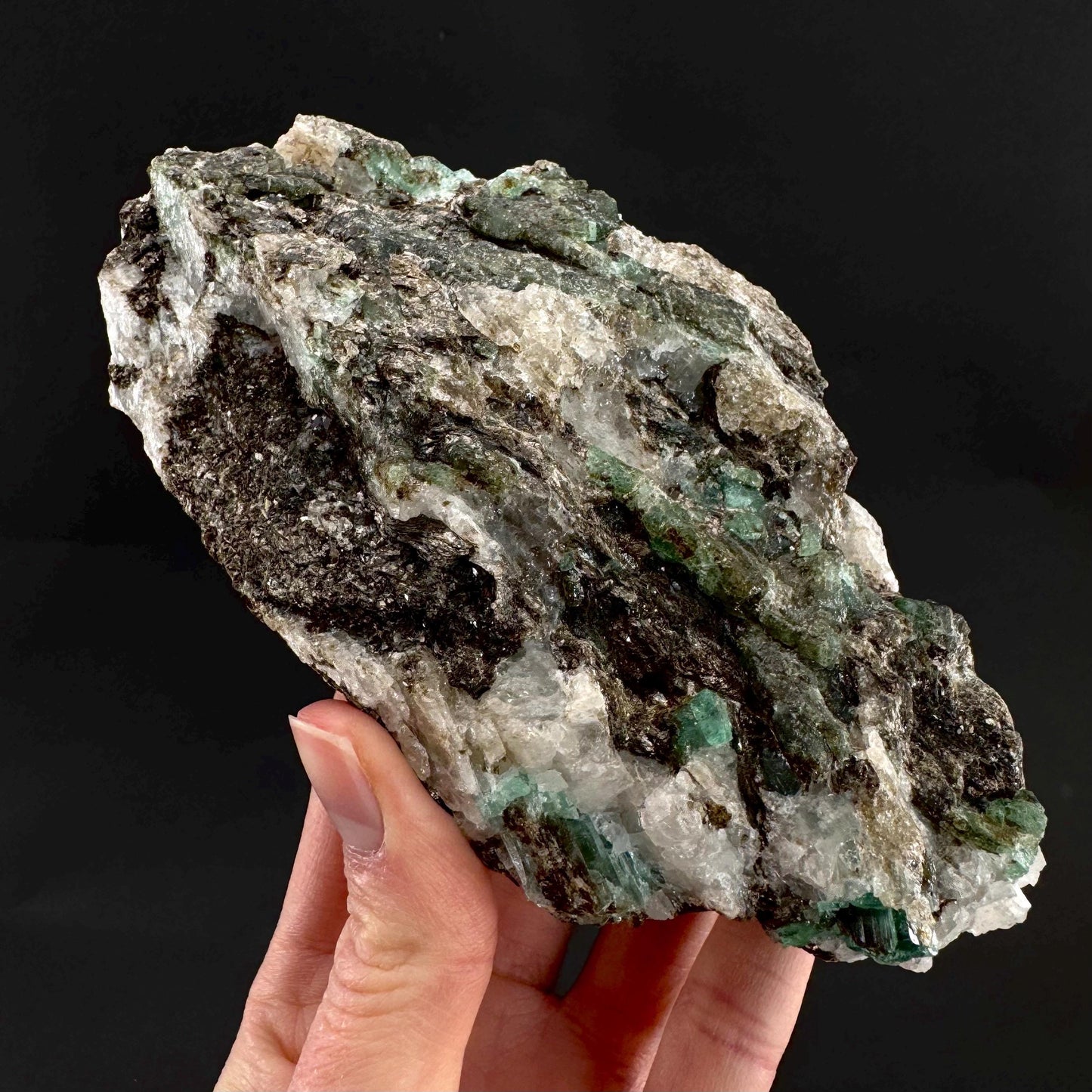 Emerald on Matrix | natural green crystal cluster, raw mineral specimen from Pakistan