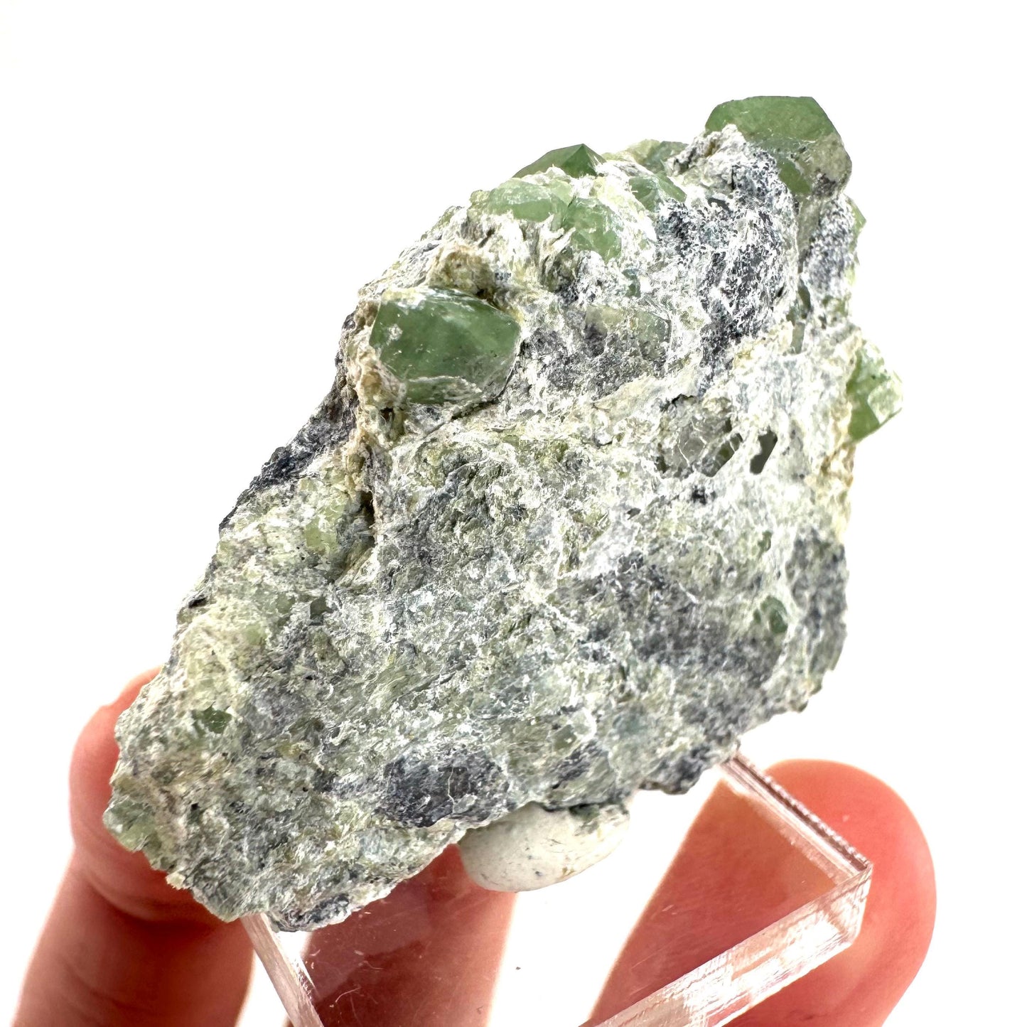 Demantoid Garnet on Matrix | raw green crystal, mineral specimen from Pakistan
