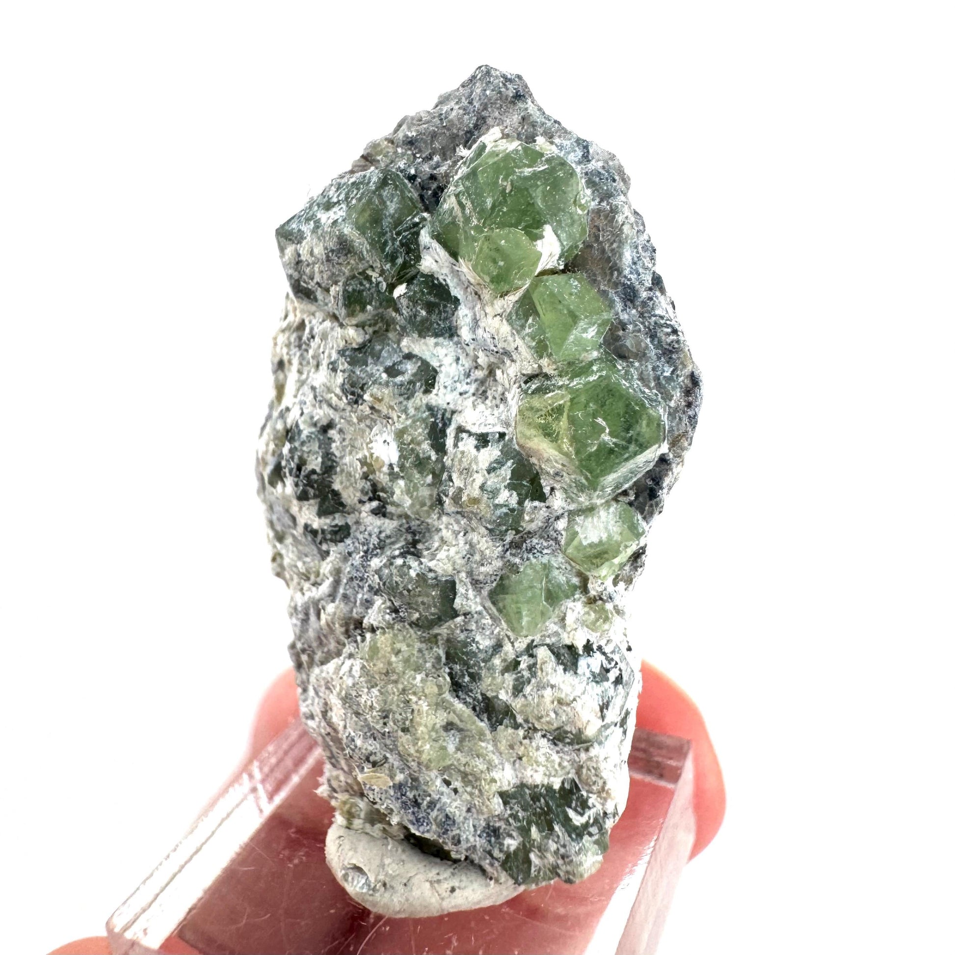 Demantoid Garnet on Matrix | raw green crystal, mineral specimen from Pakistan