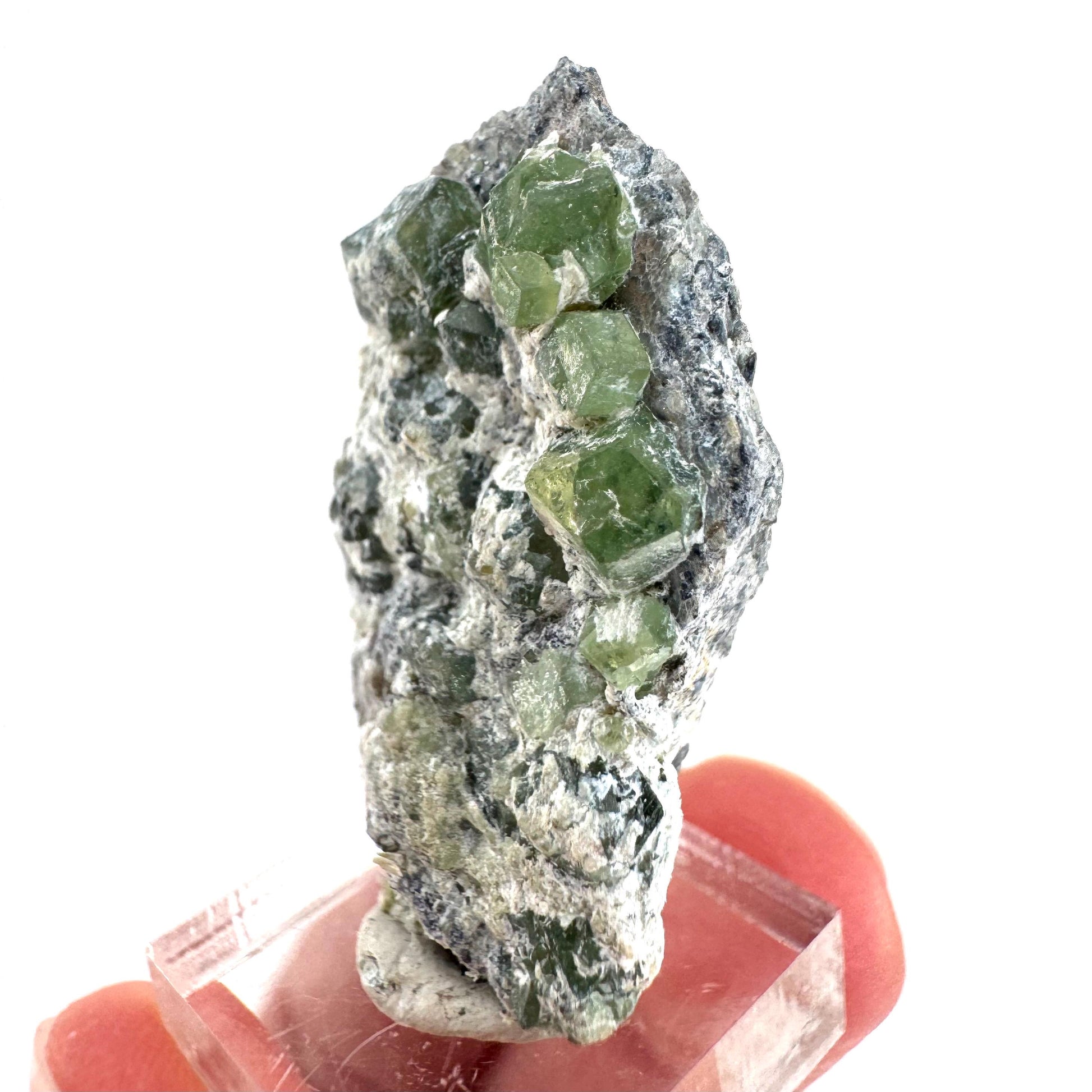 Demantoid Garnet on Matrix | raw green crystal, mineral specimen from Pakistan