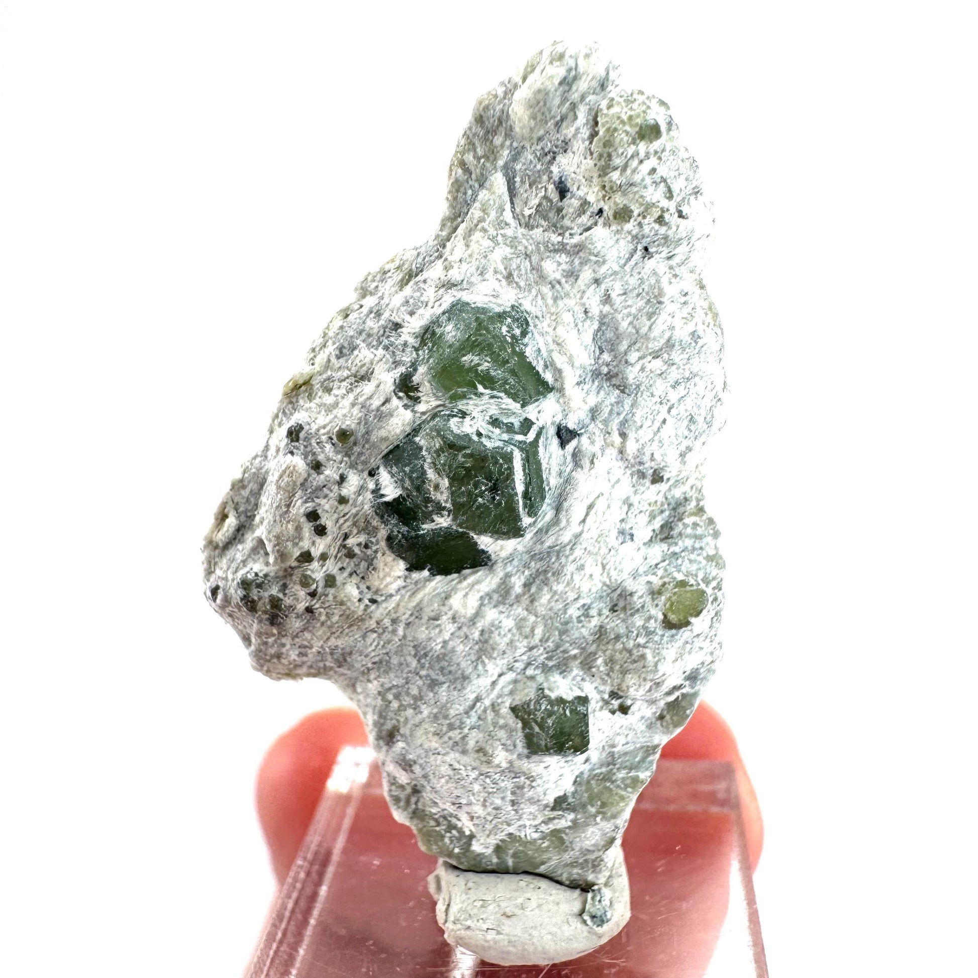 Demantoid Garnet on Matrix | raw green crystal, mineral specimen from Pakistan