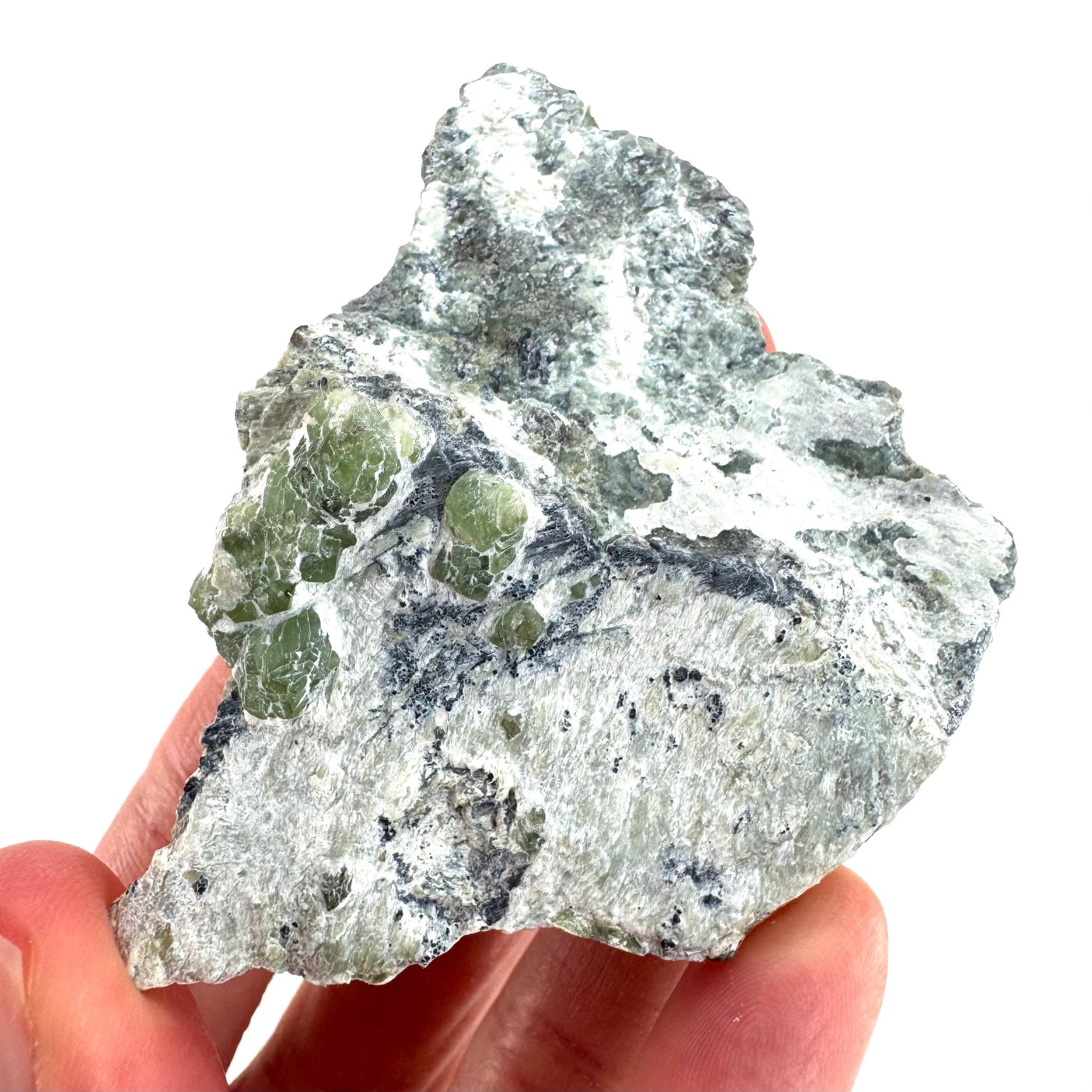 Demantoid Garnet on Matrix | raw green crystal, mineral specimen from Pakistan