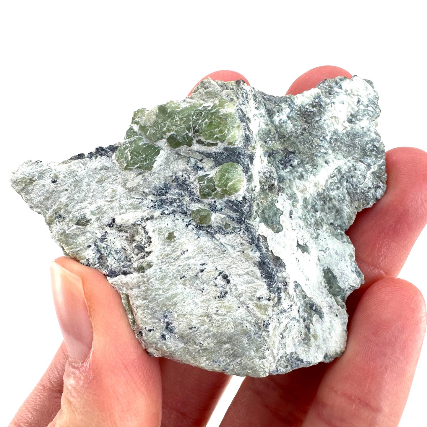 Demantoid Garnet on Matrix | raw green crystal, mineral specimen from Pakistan