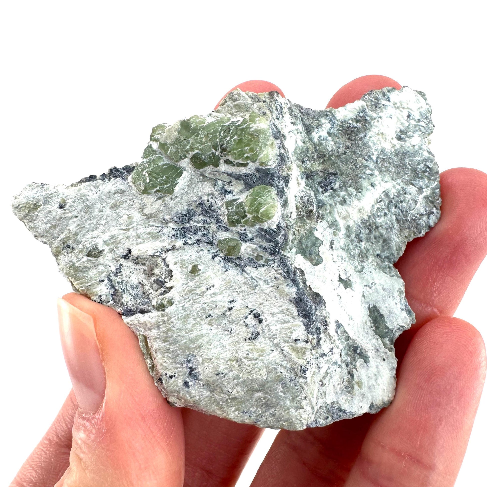 Demantoid Garnet on Matrix | raw green crystal, mineral specimen from Pakistan