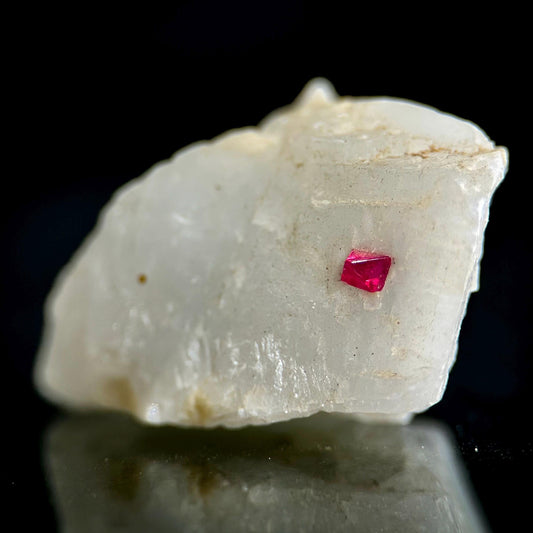 Spinel on Marble Matrix | Burmese pink crystal, mineral specimen from Mogok, Myanmar