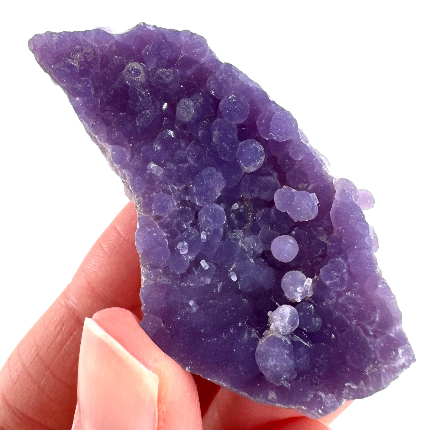 Grape Agate | botryoidal crystal cluster, purple mineral specimen from Indonesia