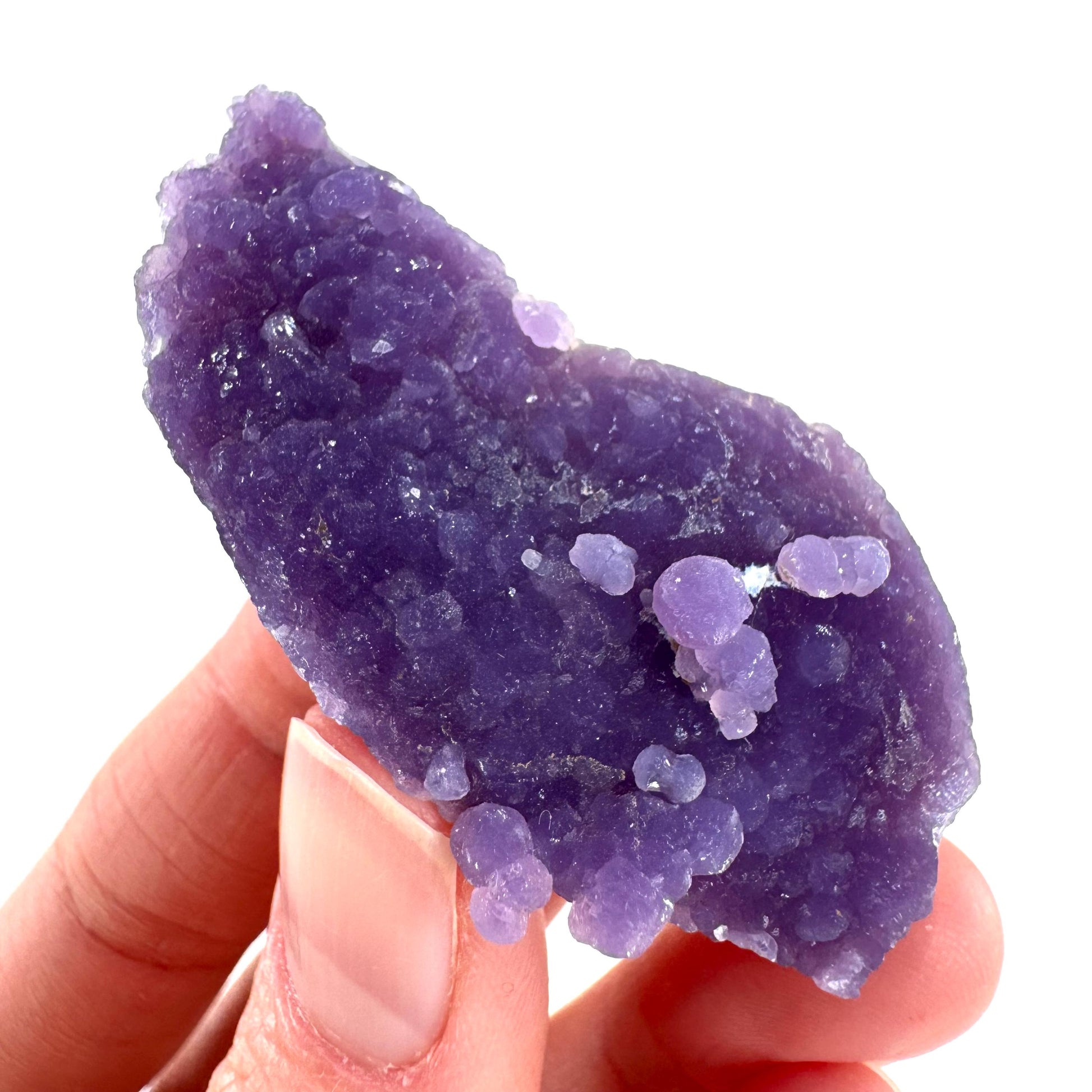 Grape Agate | botryoidal crystal cluster, purple mineral specimen from Indonesia