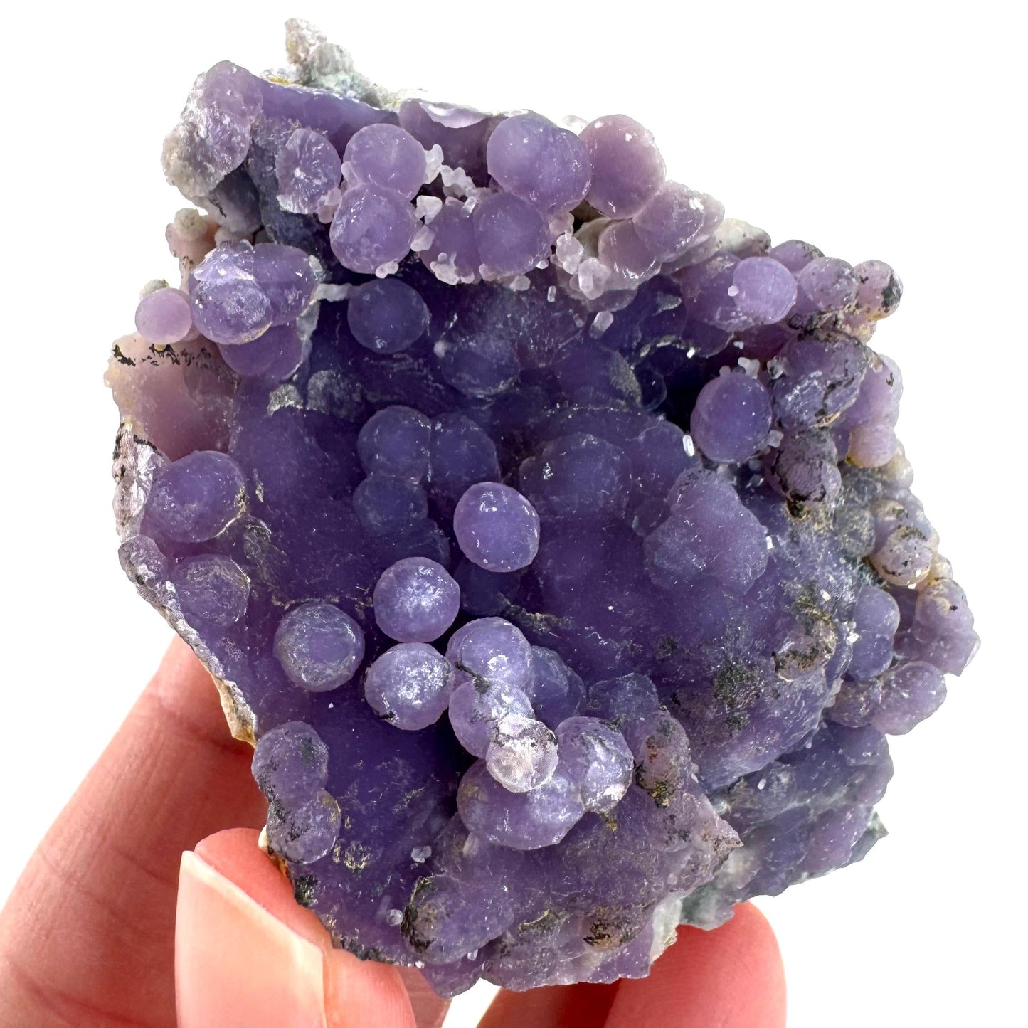 Grape Agate | botryoidal crystal cluster, purple mineral specimen from Indonesia