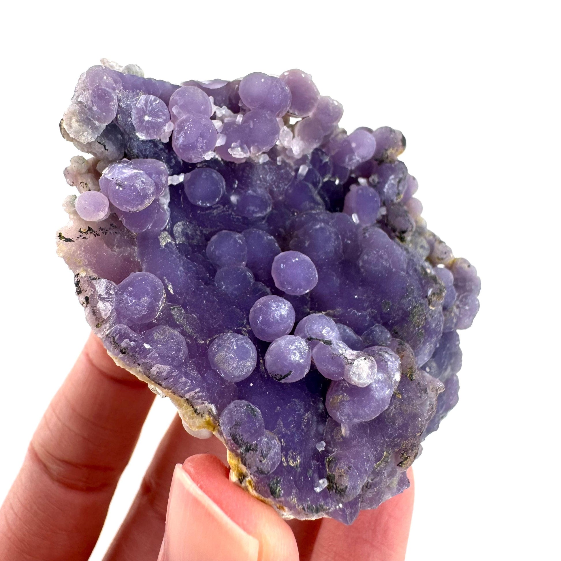 Grape Agate | botryoidal crystal cluster, purple mineral specimen from Indonesia