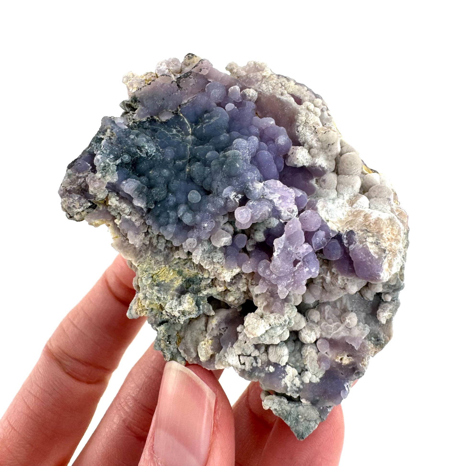 Grape Agate | botryoidal crystal cluster, purple mineral specimen from Indonesia