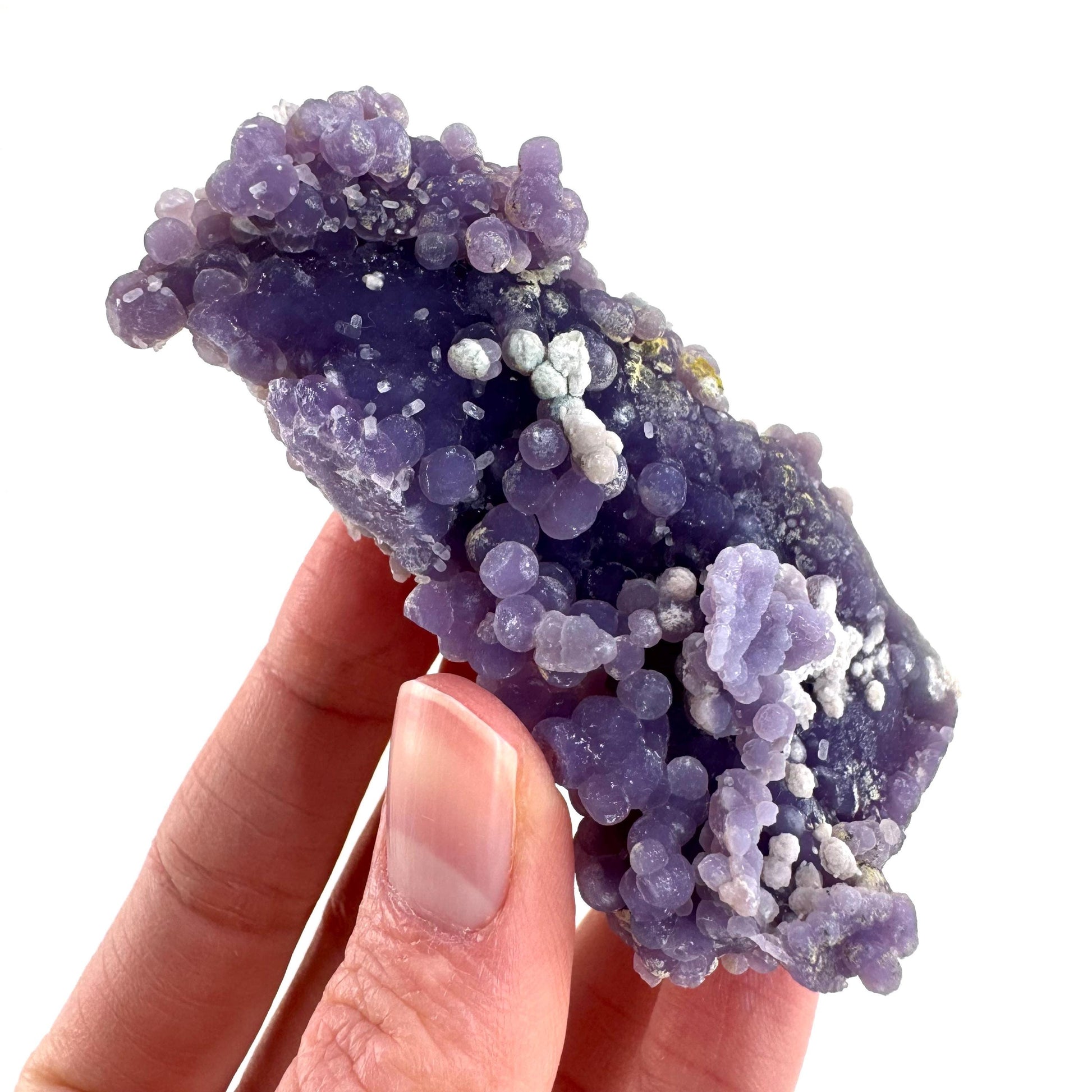 Grape Agate | botryoidal crystal cluster, purple mineral specimen from Indonesia