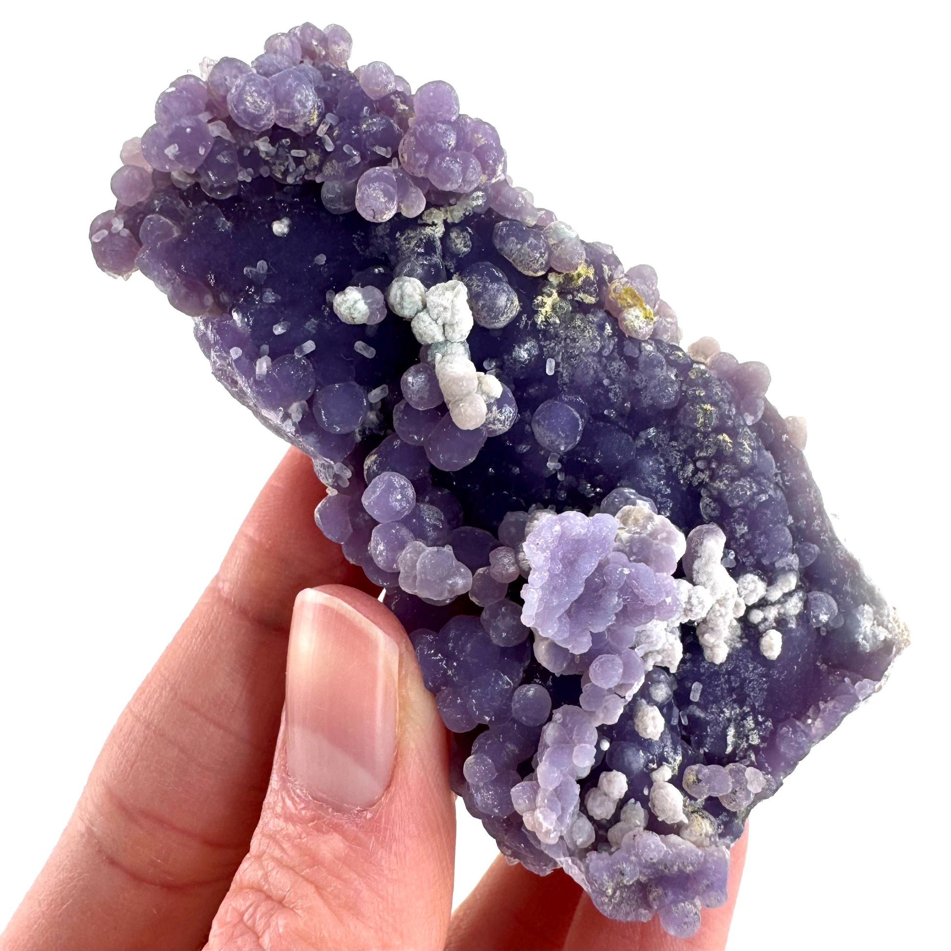 Grape Agate | botryoidal crystal cluster, purple mineral specimen from Indonesia