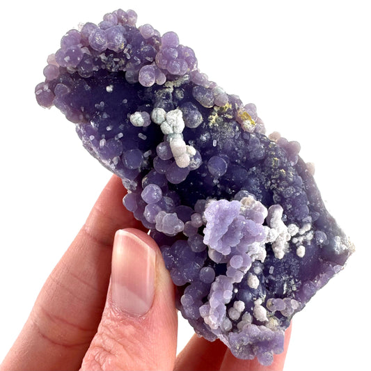 Grape Agate | botryoidal crystal cluster, purple mineral specimen from Indonesia