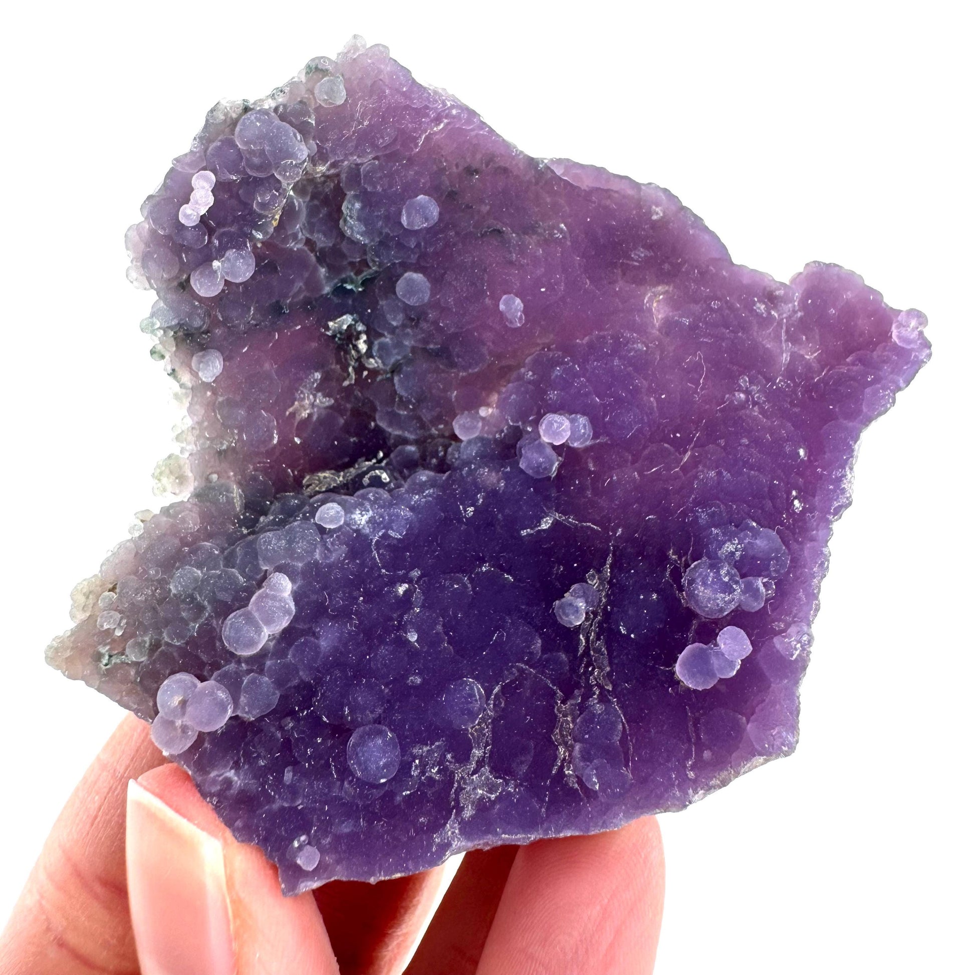 Grape Agate | botryoidal crystal cluster, purple mineral specimen from Indonesia