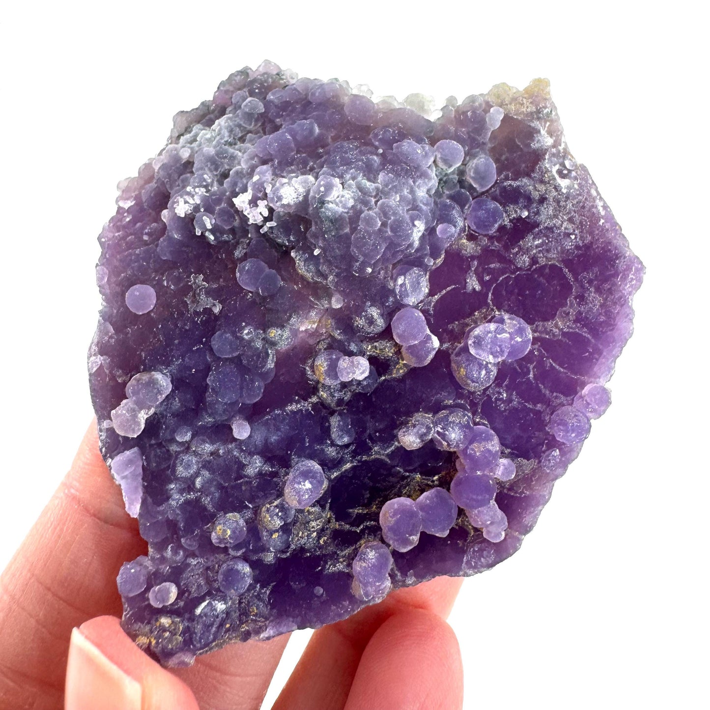 Grape Agate | botryoidal crystal cluster, purple mineral specimen from Indonesia