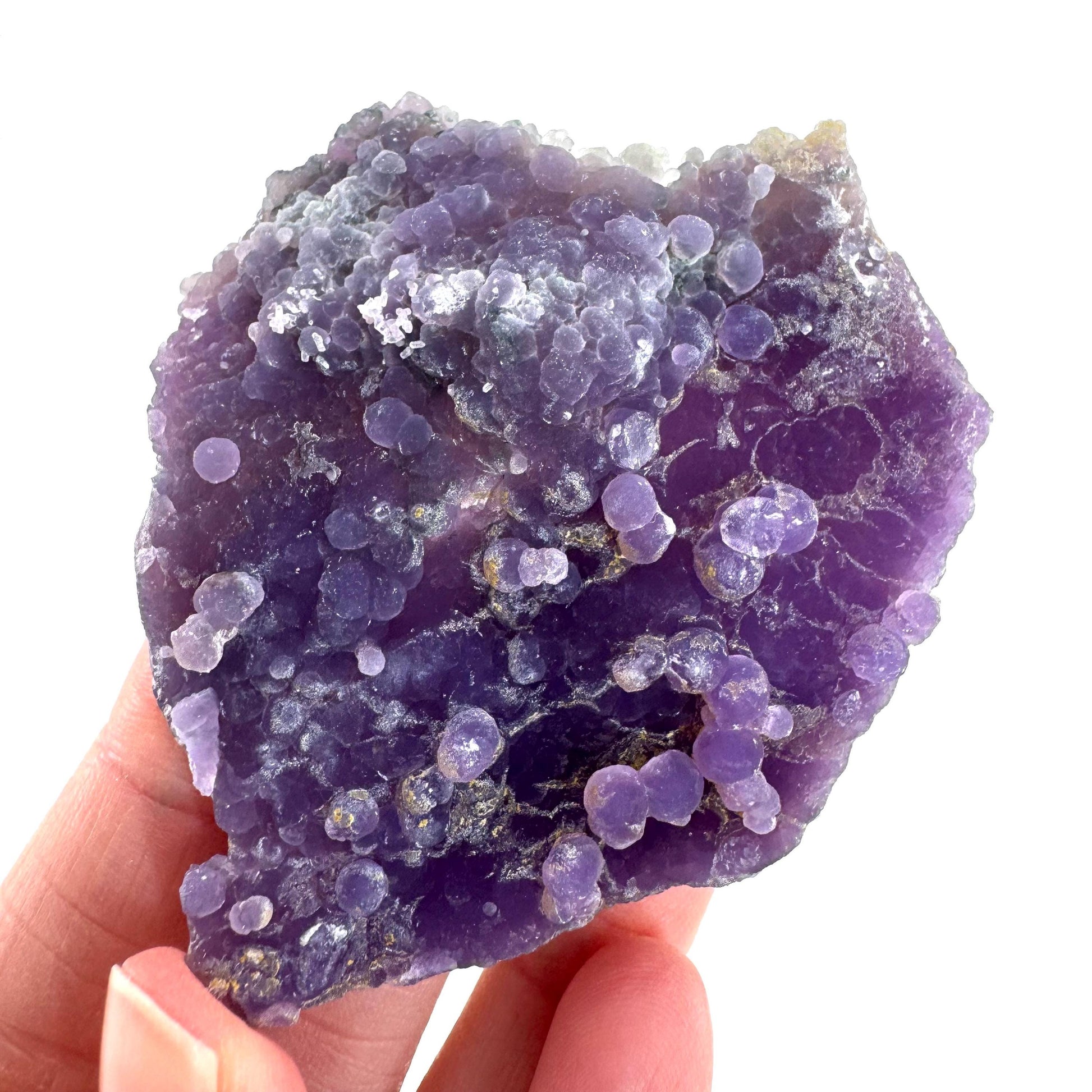 Grape Agate | botryoidal crystal cluster, purple mineral specimen from Indonesia
