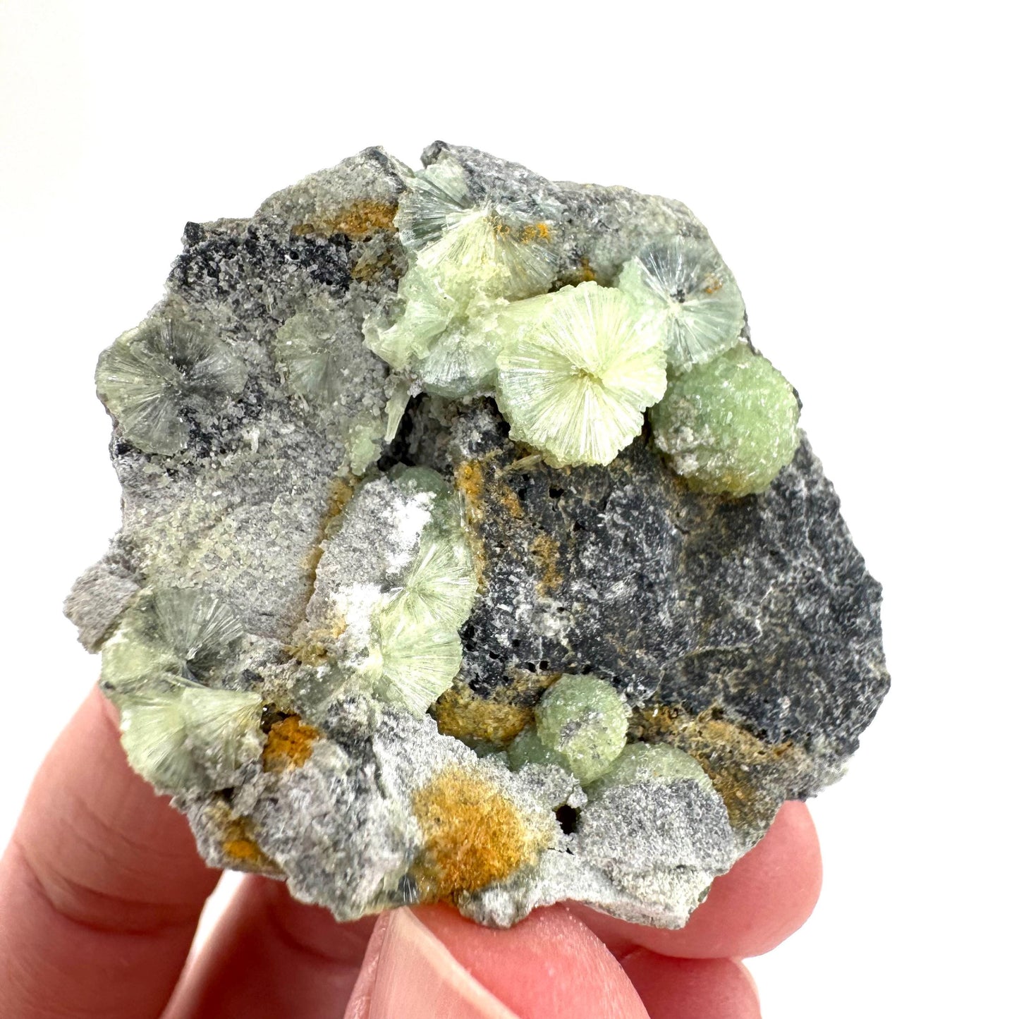 Wavellite (Arkansas, USA) | green crystal cluster, mineral specimen