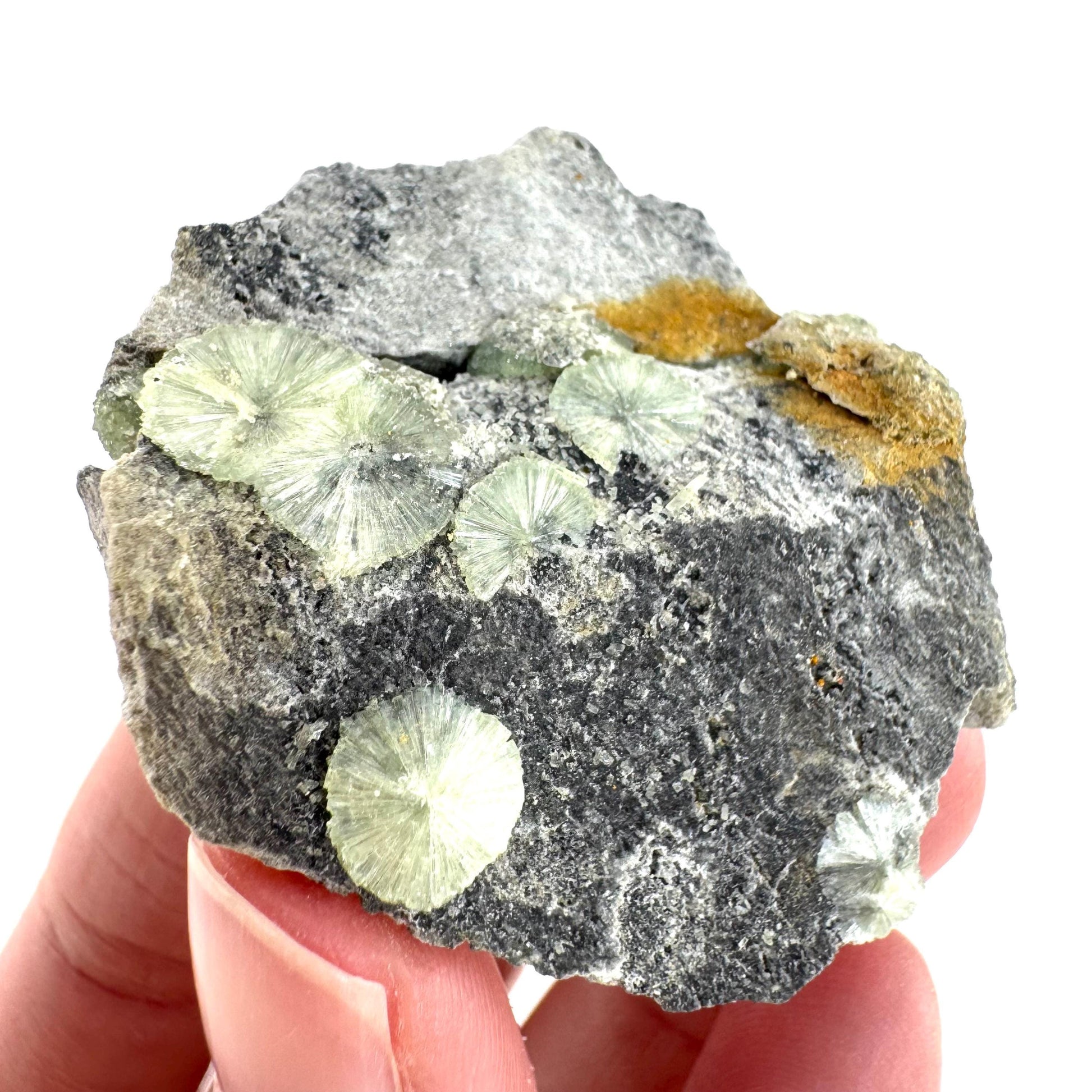 Wavellite (Arkansas, USA) | green crystal cluster, mineral specimen