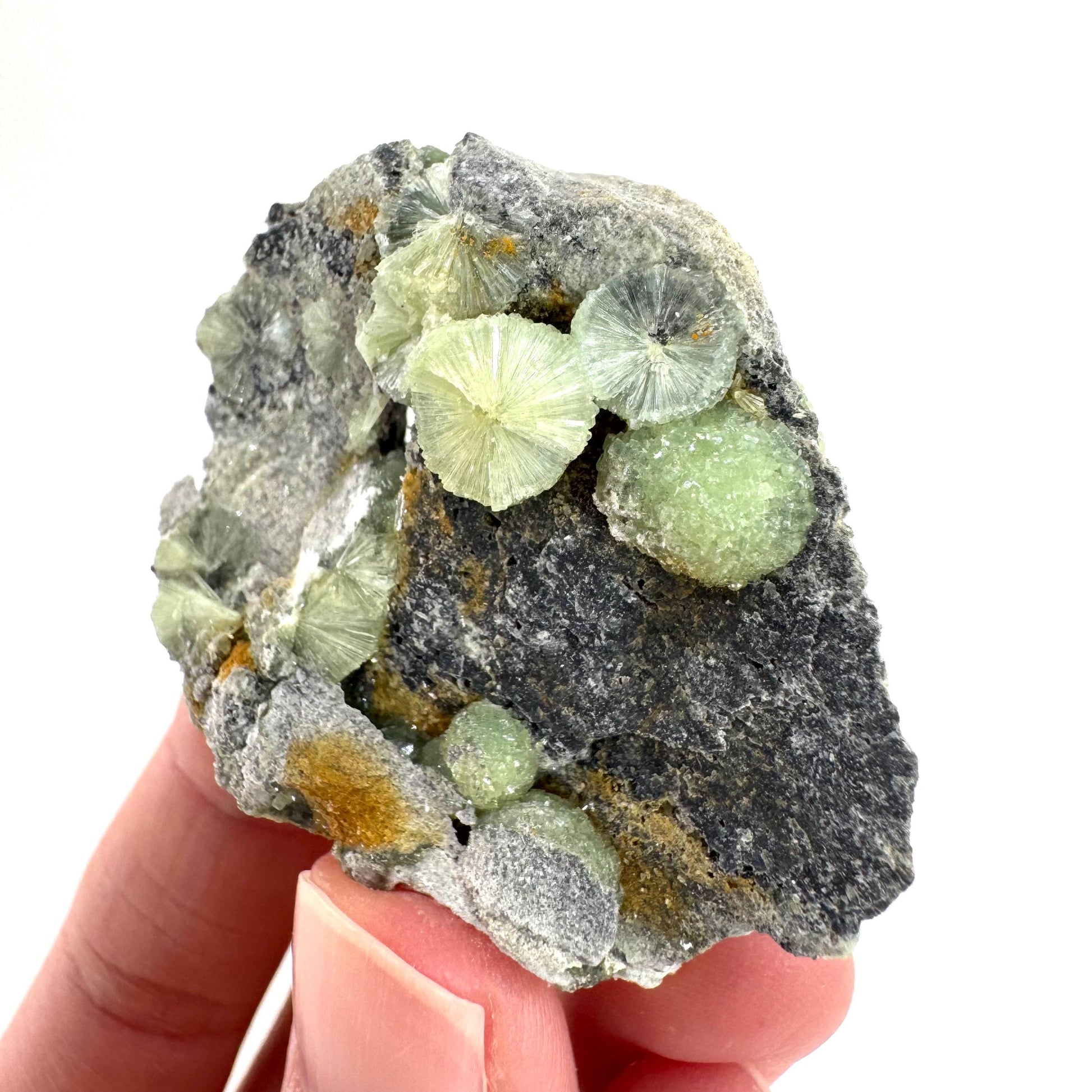 Wavellite (Arkansas, USA) | green crystal cluster, mineral specimen