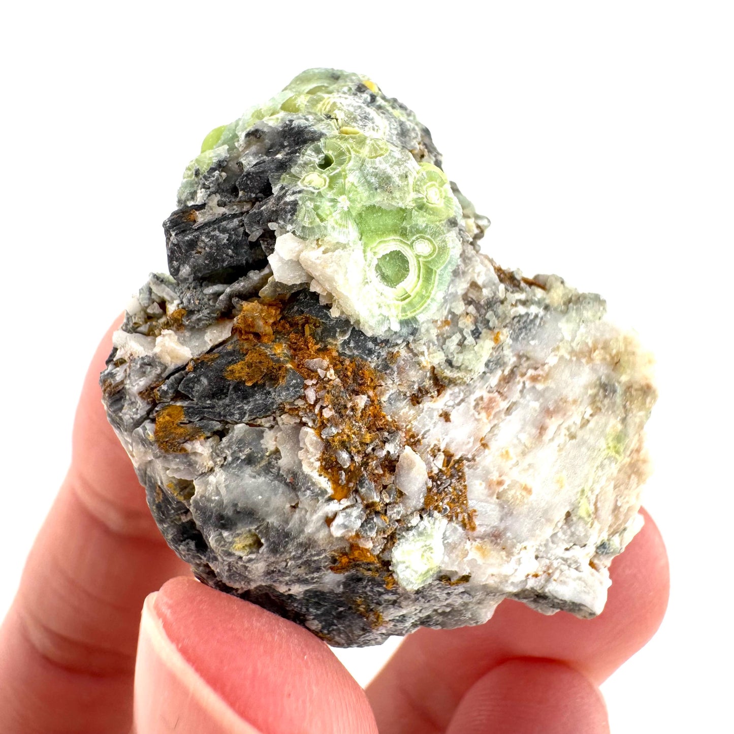 Wavellite (Arkansas, USA) | green crystal cluster, mineral specimen