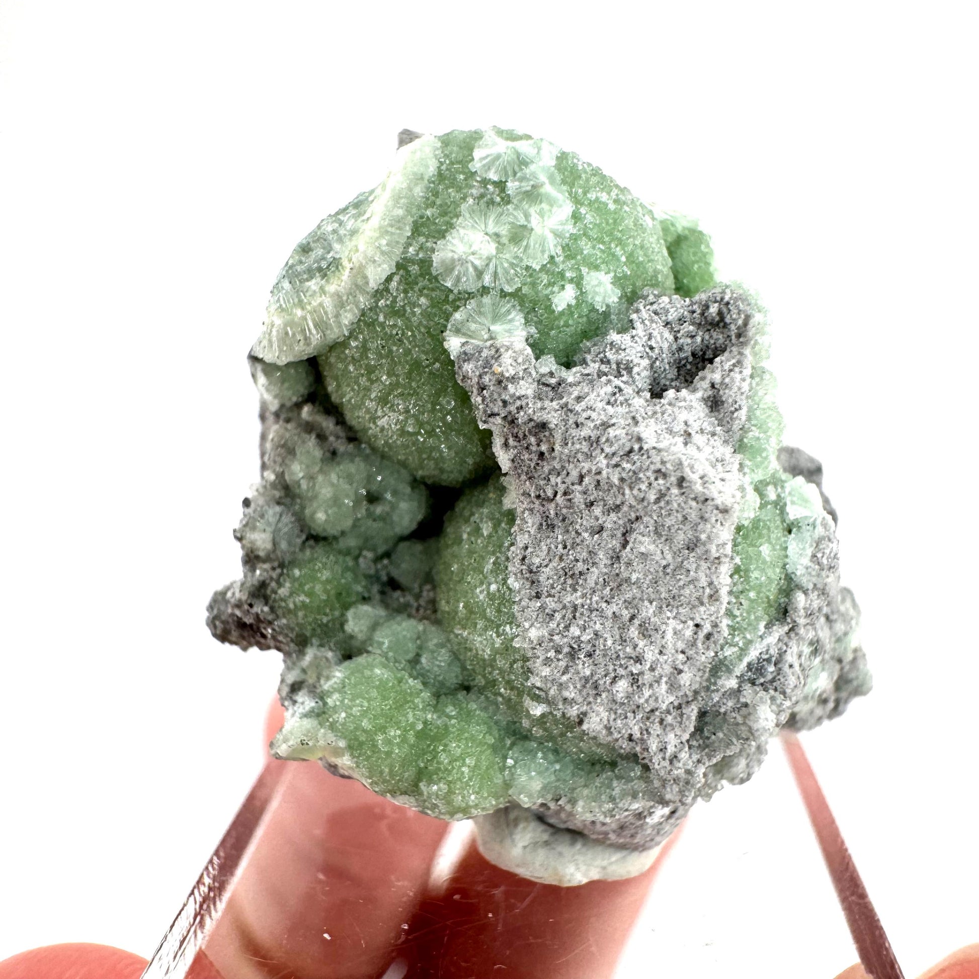 Wavellite (Arkansas, USA) | green crystal cluster, mineral specimen