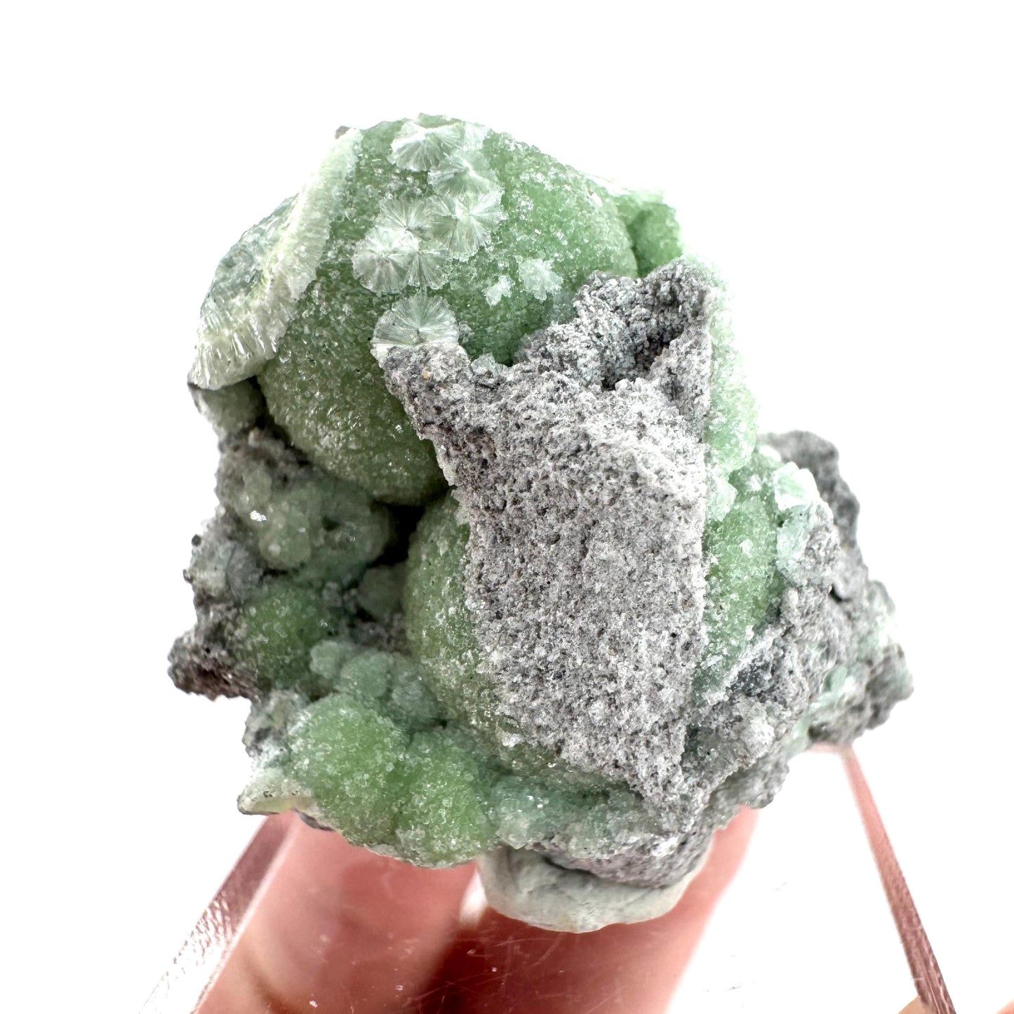 Wavellite (Arkansas, USA) | green crystal cluster, mineral specimen