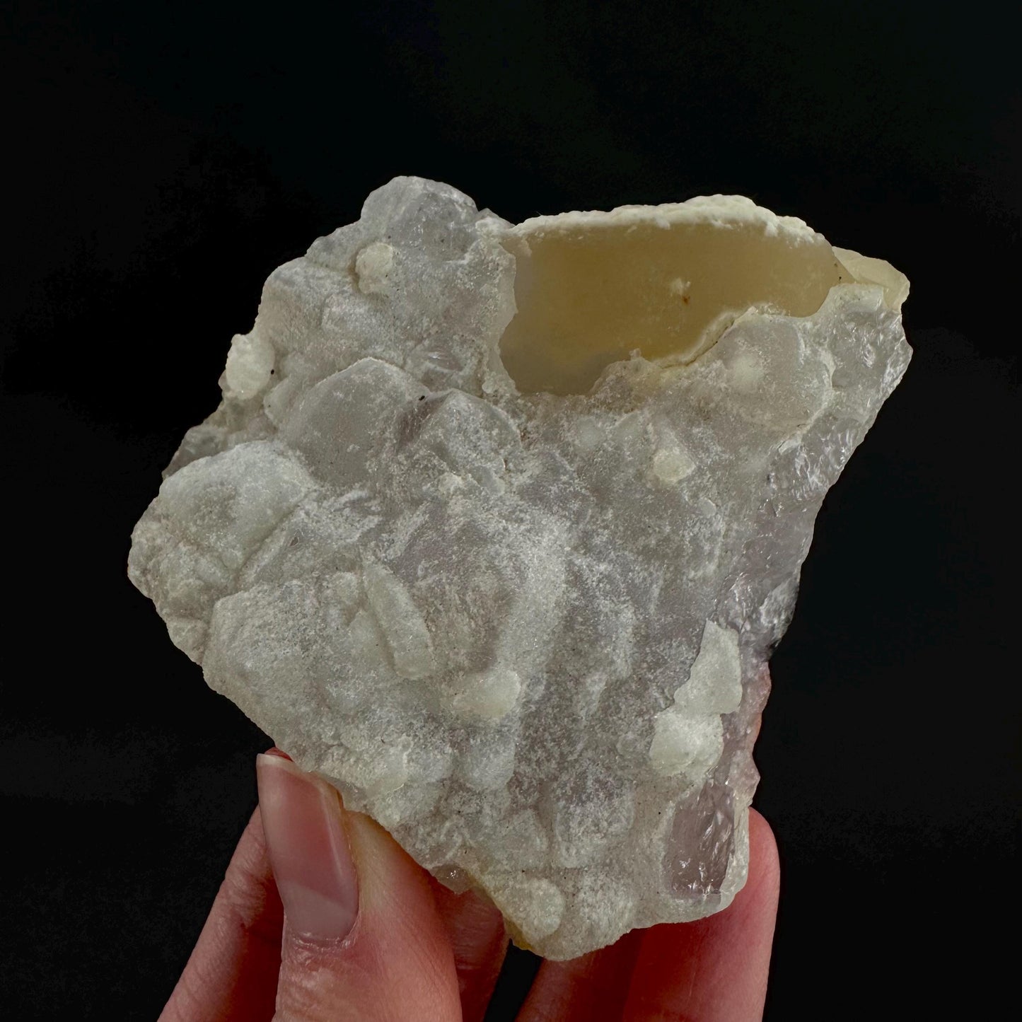 Botryoidal Fluorite on Quartz | yellow fried egg crystal, mineral specimen