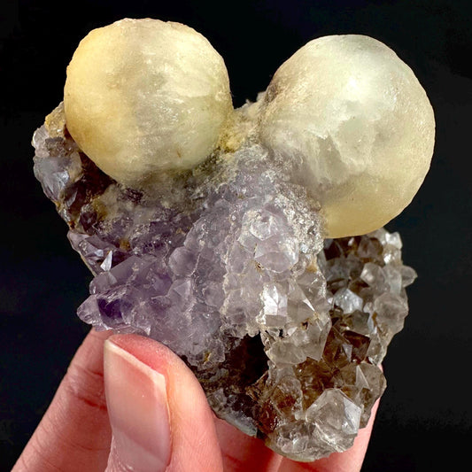 Botryoidal Fluorite on Quartz | yellow fried egg crystal, mineral specimen